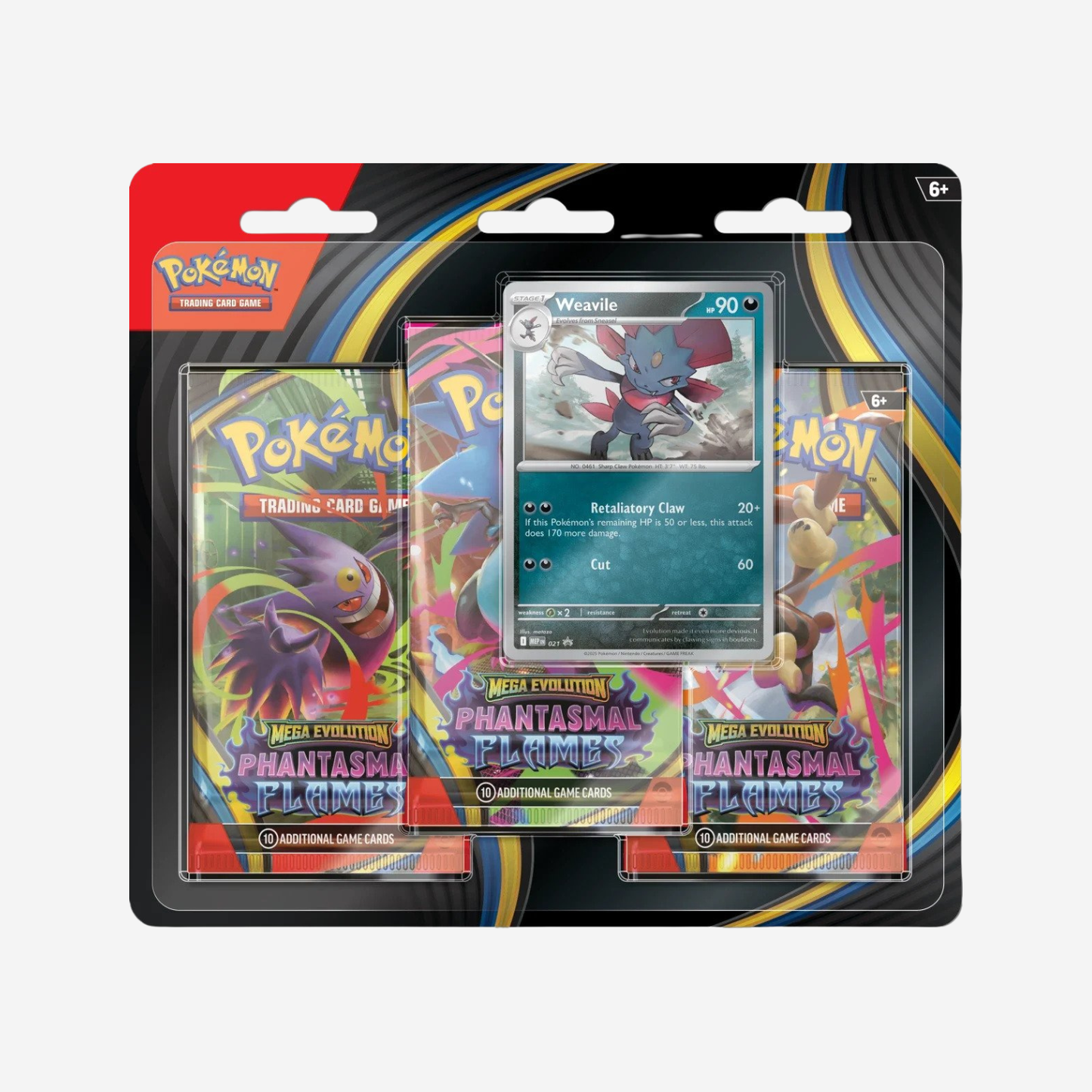 Pokemon TCG: Mega Evolution-Phantasmal Flames 3-Pack Blister Weavile