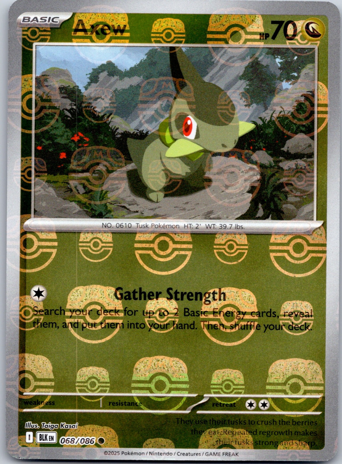 Axew (Master Ball Pattern) 068/086 SV: Black Bolt (Taiga Kasai)