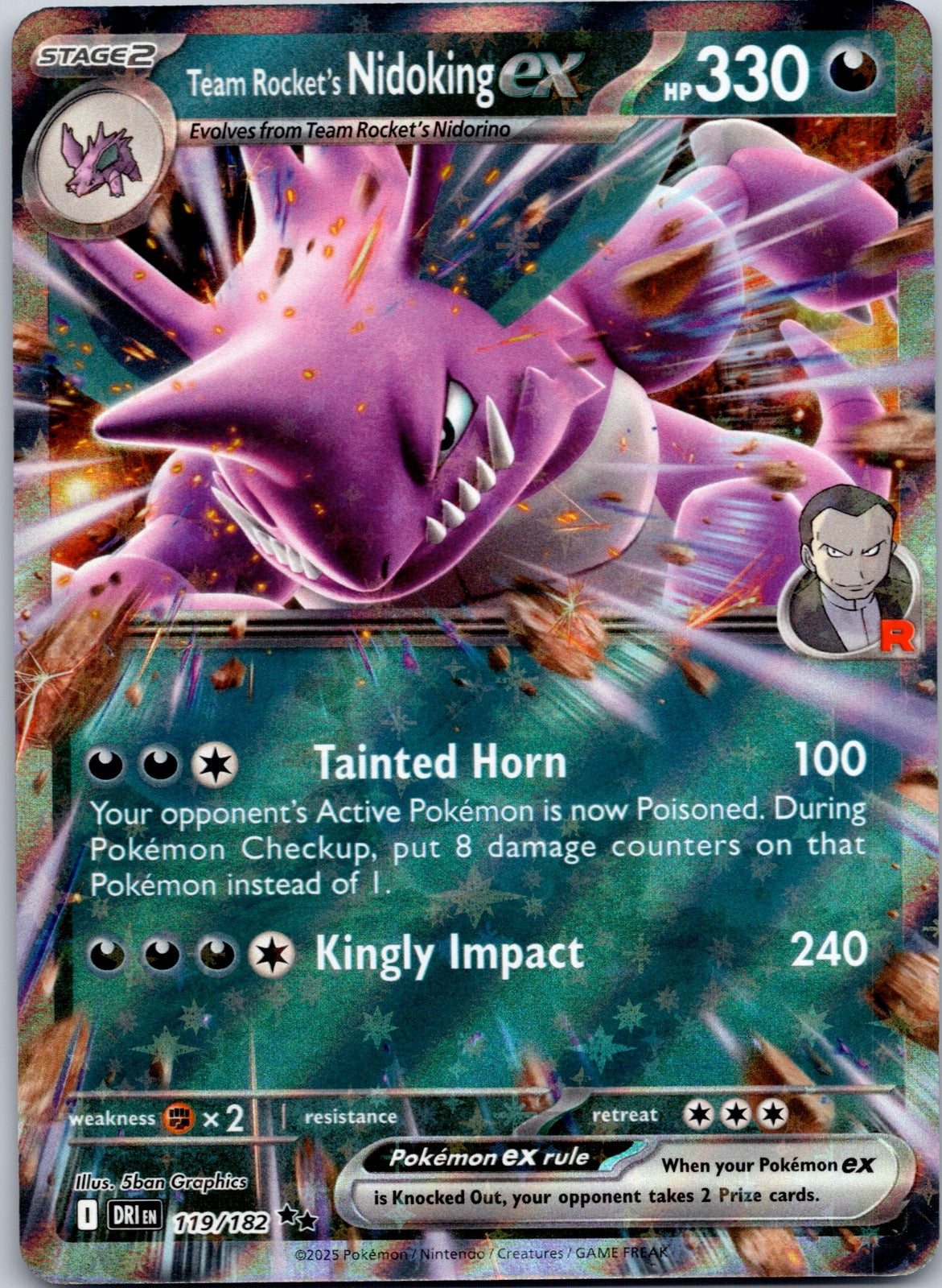Team Rocket's Nidoking ex - 119/182 SV10: Destined Rivals (Mousho)