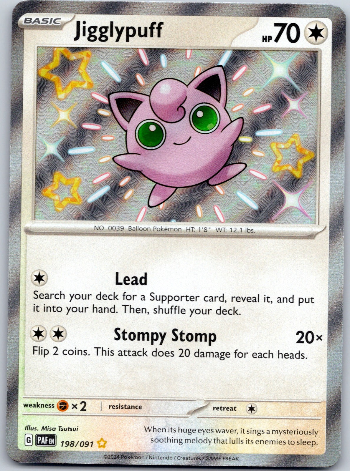 Jigglypuff 198/091 SV: Paldean Fates (Misa Tsutsui)