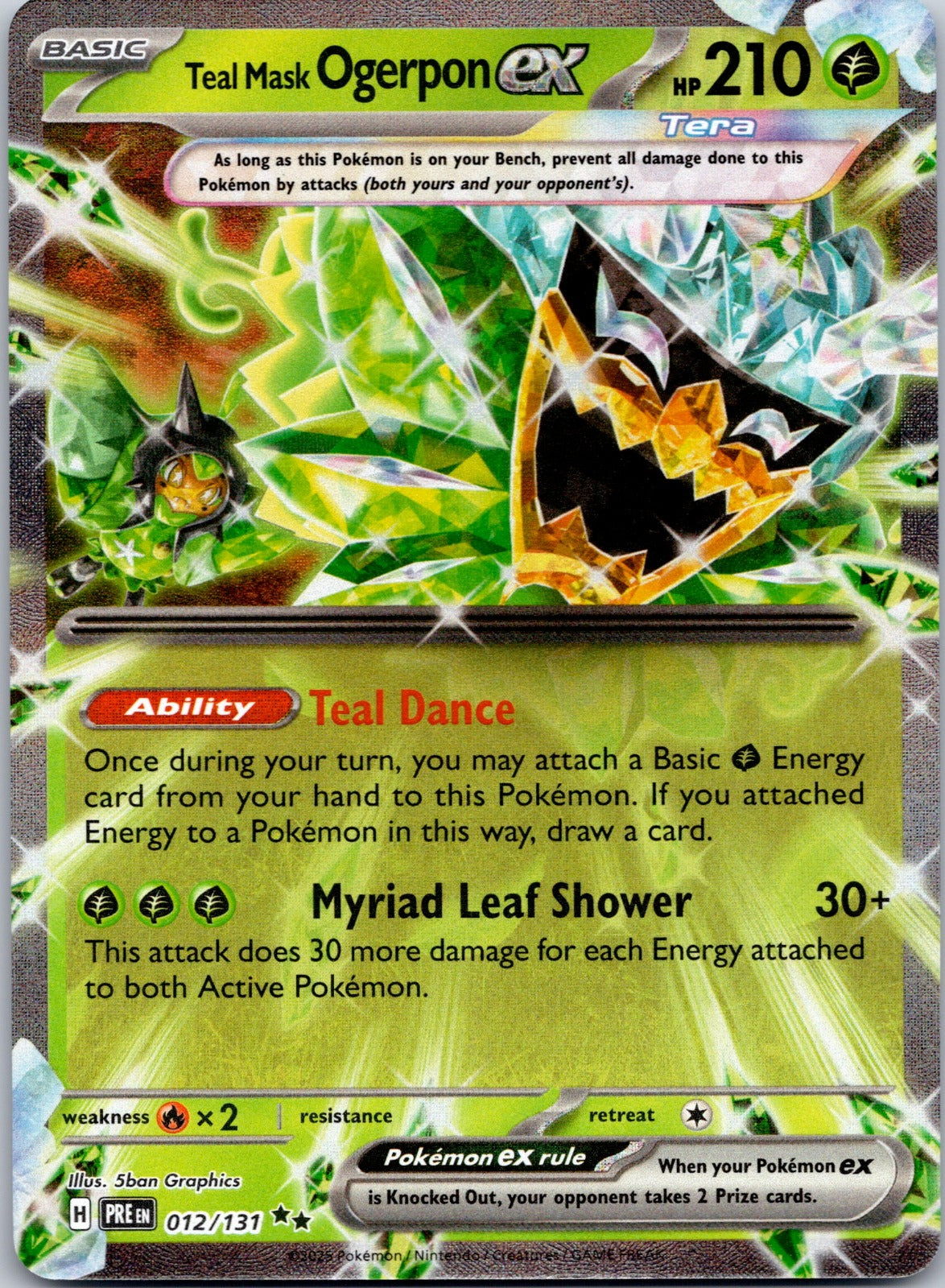 Teal Mask Ogerpon ex 012/131 SV: Prismatic Evolutions (5ban Graphics)