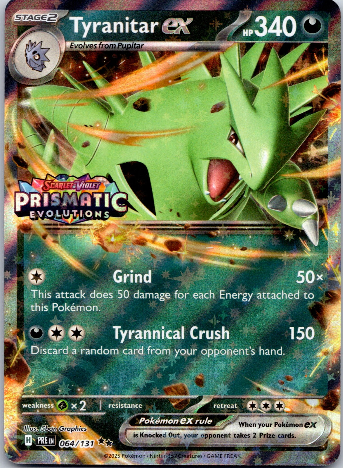 Tyranitar ex (Prismatic Evolutions Stamp) 064/131 Miscellaneous Cards & Products (5ban Graphics)
