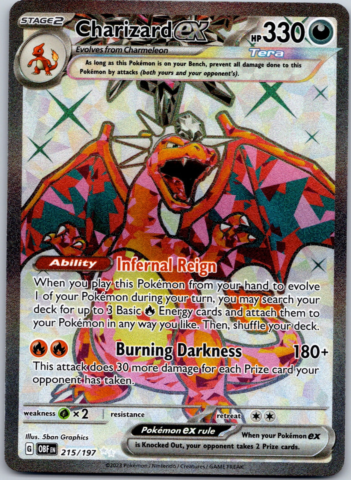 Charizard ex 215/197 SV03: Obsidian Flames (5ban Graphics)