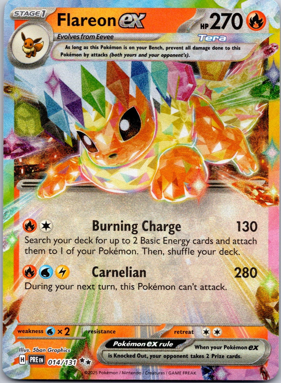 Flareon ex 014/131 SV: Prismatic Evolutions (5ban Graphics)
