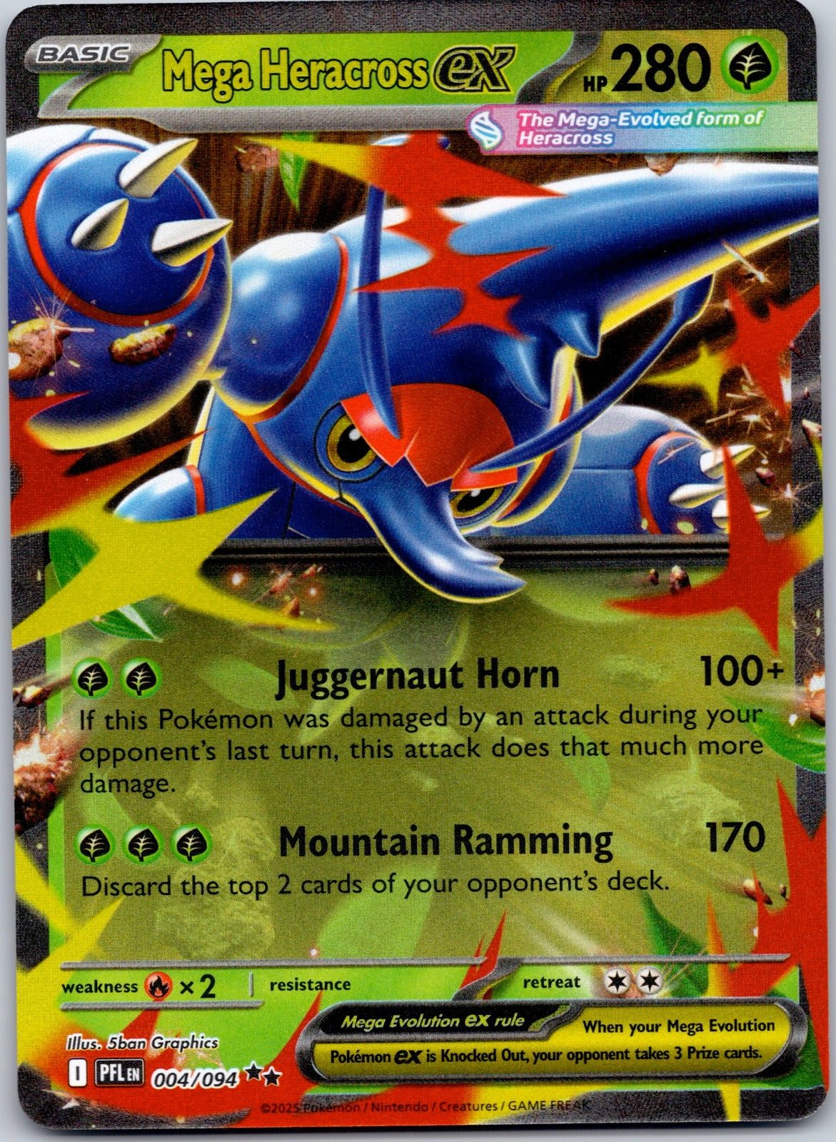 Mega Heracross ex 004/094 ME02: Phantasmal Flames (5ban Graphics)
