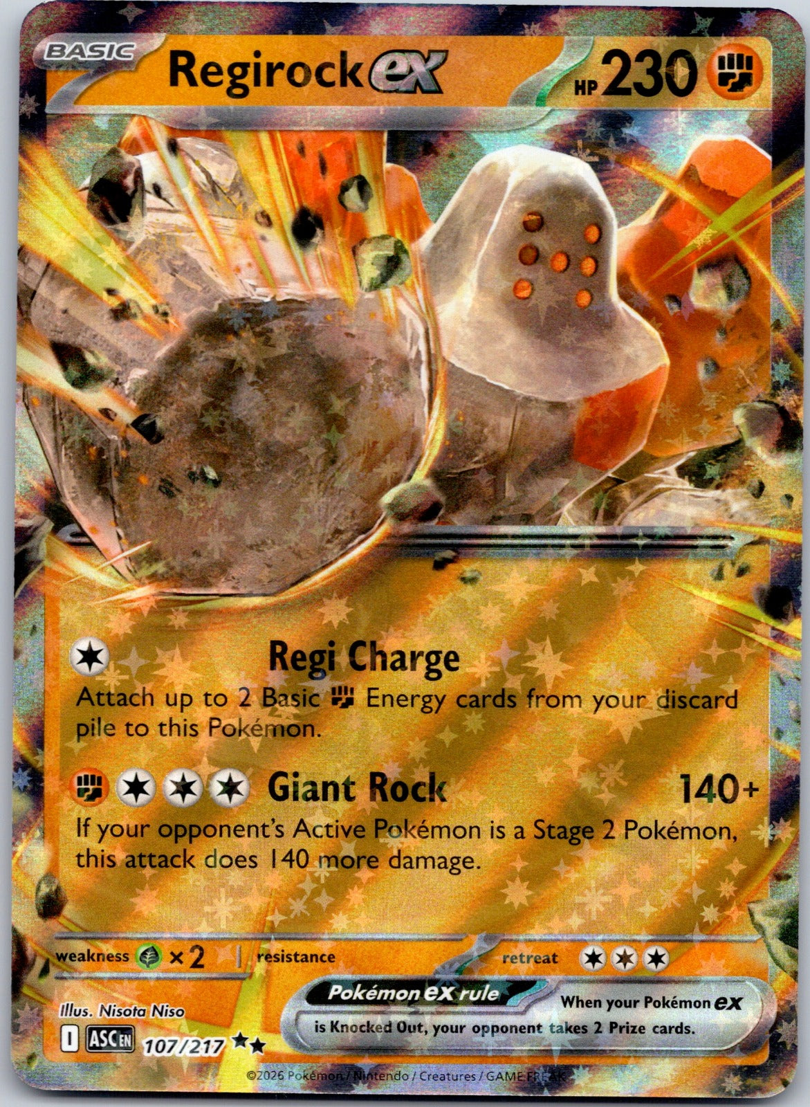 Regirock ex 107/217 ME: Ascended Heroes (Nisota Niso)