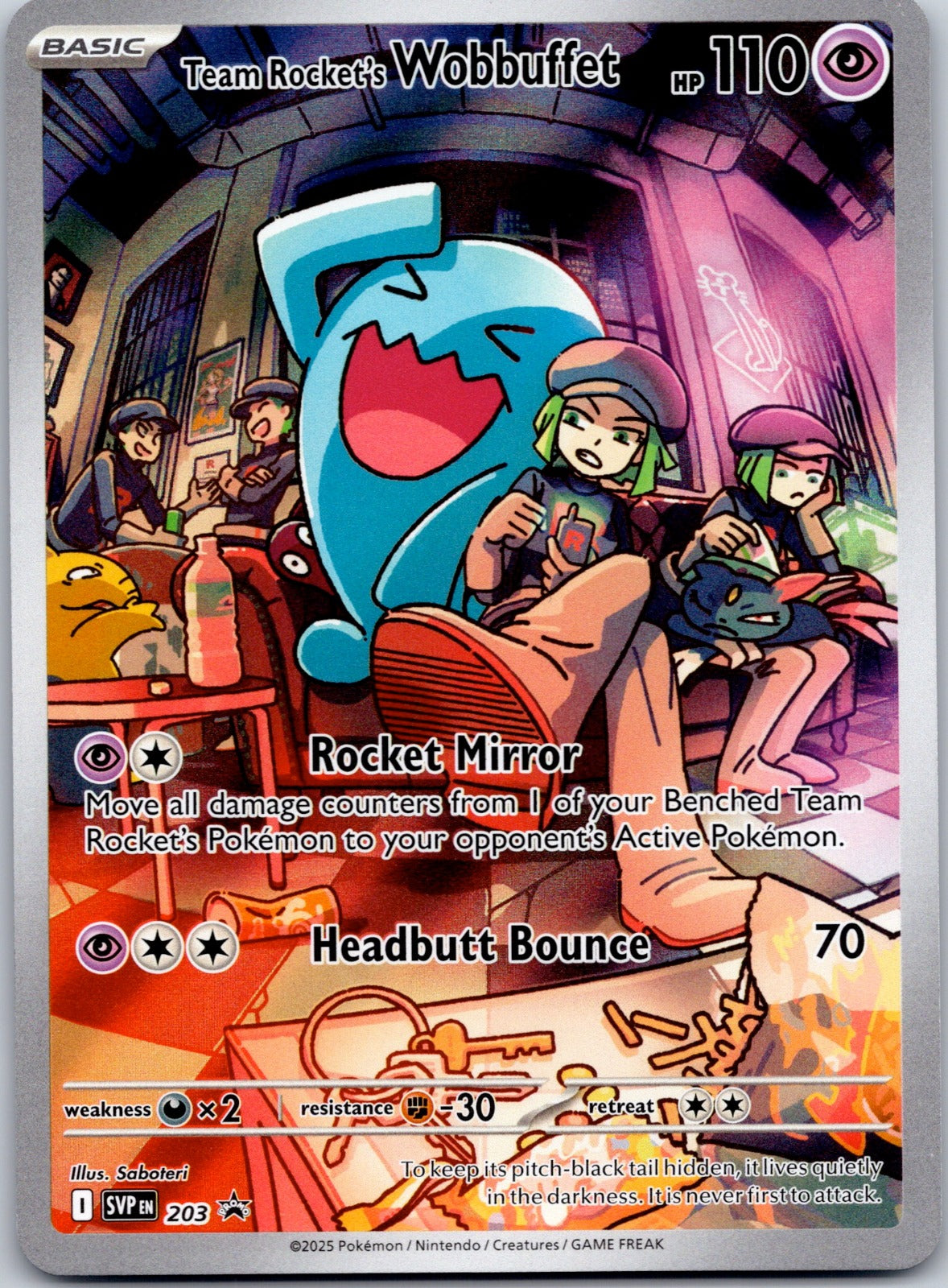Team Rocket's Wobbuffet 203 SV: Scarlet & Violet Promo Cards (Soboteri)