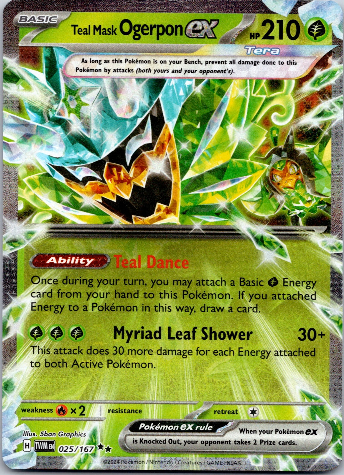 Teal Mask Ogerpon ex 025/167 SV06: Twilight Masquerade (5ban Graphics)