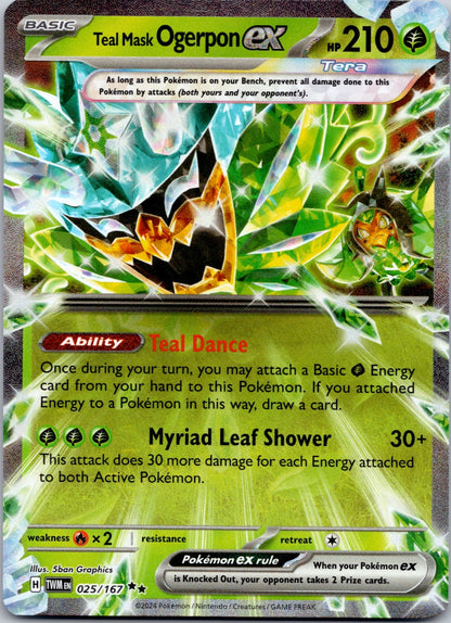 Teal Mask Ogerpon ex 025/167 SV06: Twilight Masquerade (5ban Graphics)