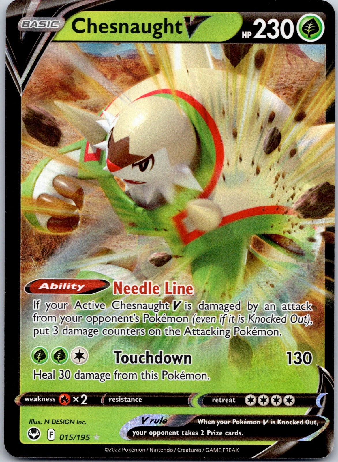 Chesnaught V 015/195 SWSH12: Silver Tempest (N-DESIGN Inc.)