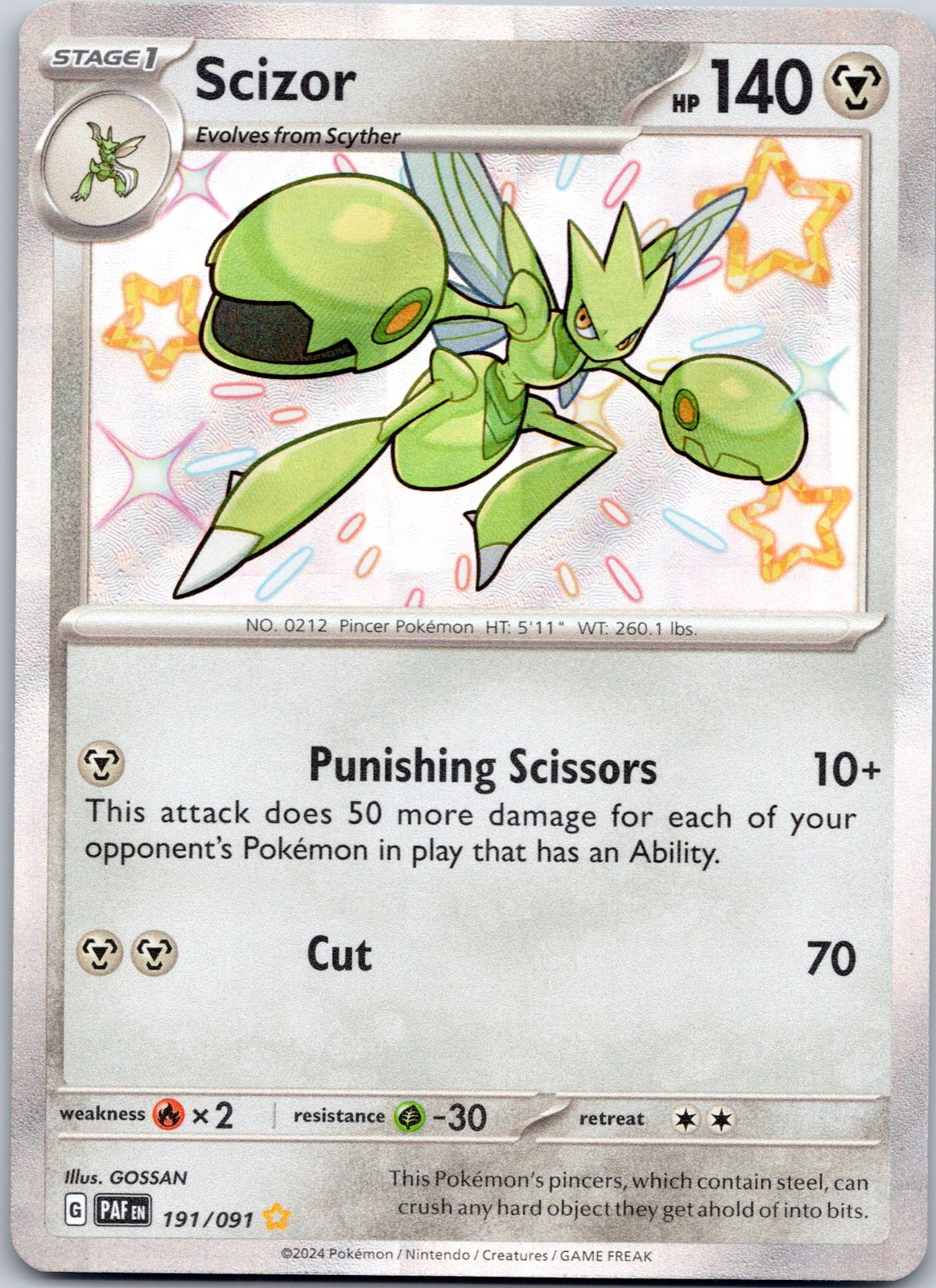 Scizor 191/091 SV: Paldean Fates (GOSSAN)