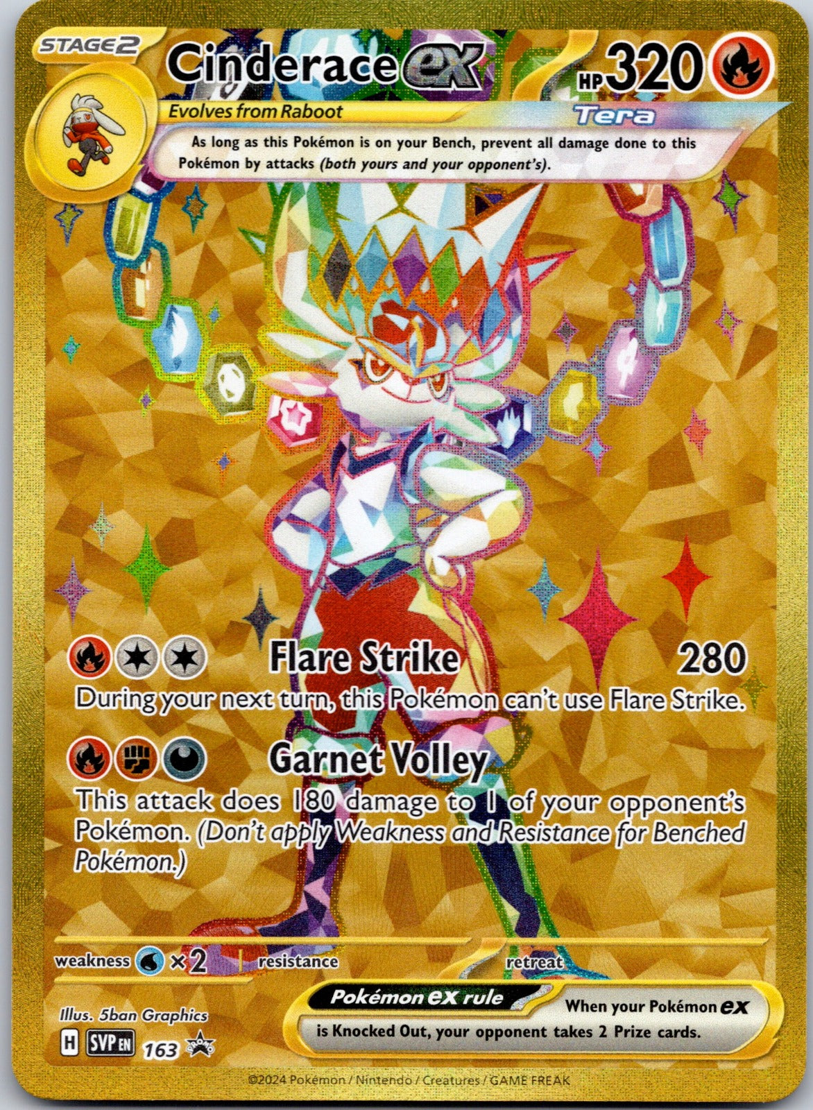 Cinderace ex - 163 SV: Scarlet & Violet Promo Cards (5ban Graphics)