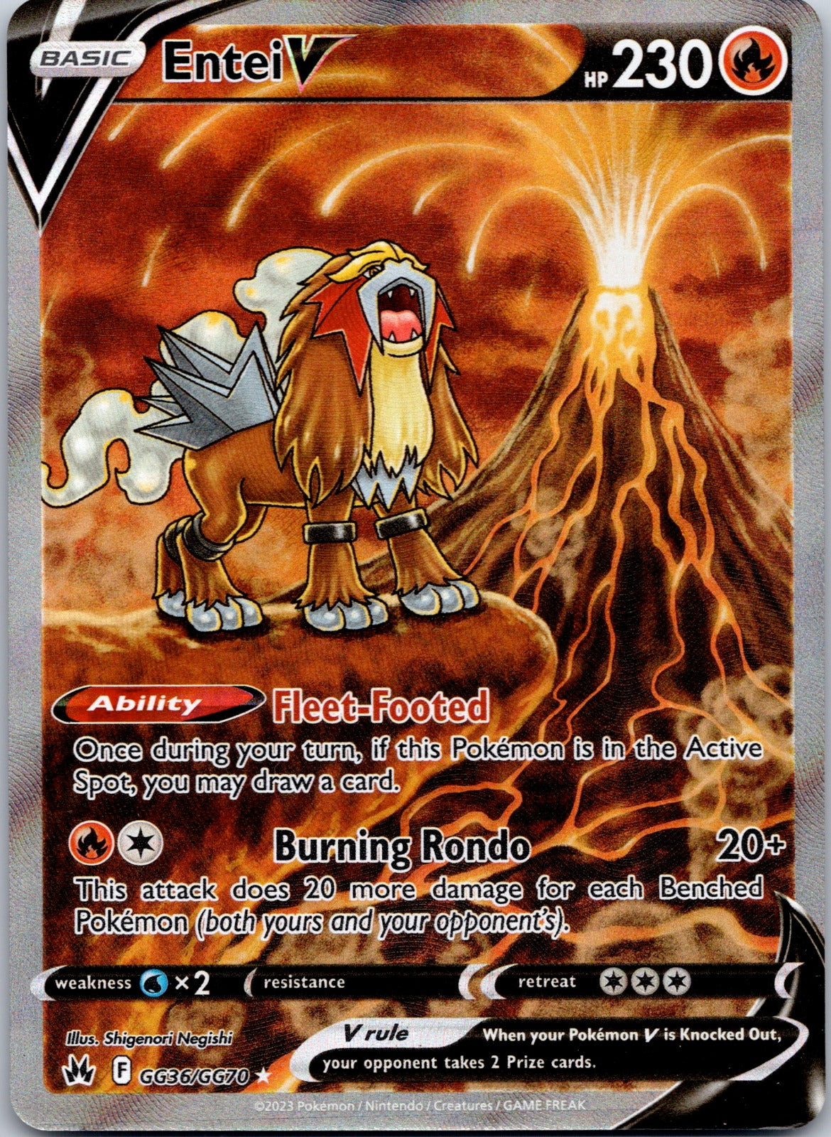 Entei V GG36/GG70 SWSH: Crown Zenith: Galarian Gallery (Shigenori Negishi)