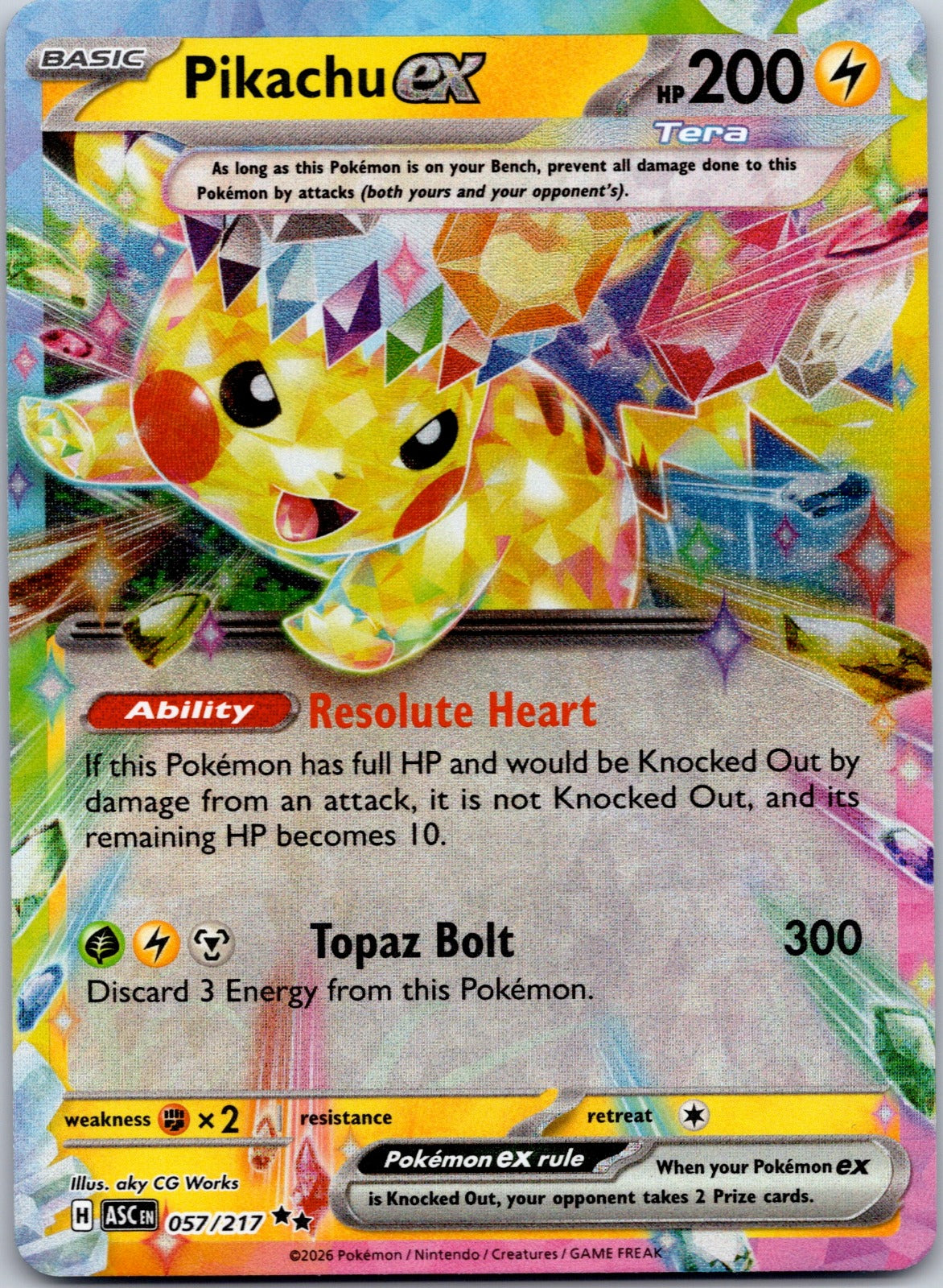 Pikachu ex 057/217 ME: Ascended Heroes (aky CG Works)