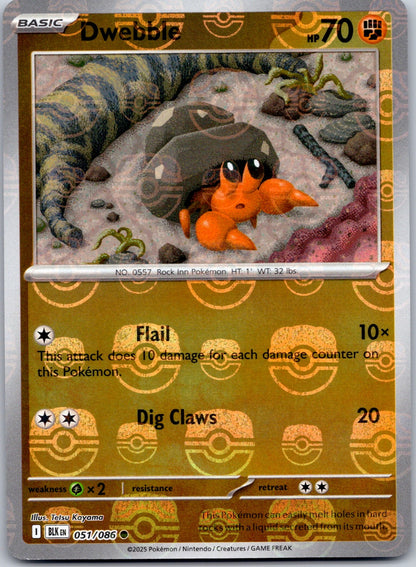 Dwebble (Master Ball Pattern) 051/086 SV: Black Bolt (Tetsu Kayama)