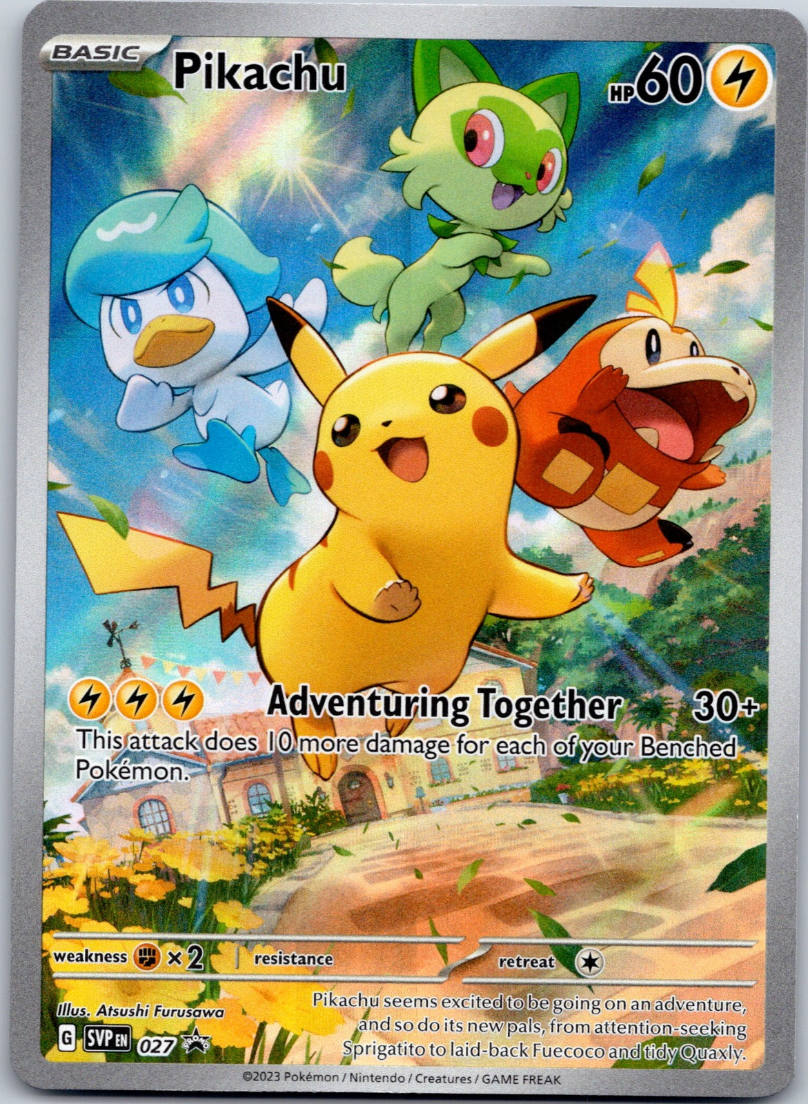 Pikachu 027 SV: Scarlet & Violet Promo Cards (Atsushi Furusawa)