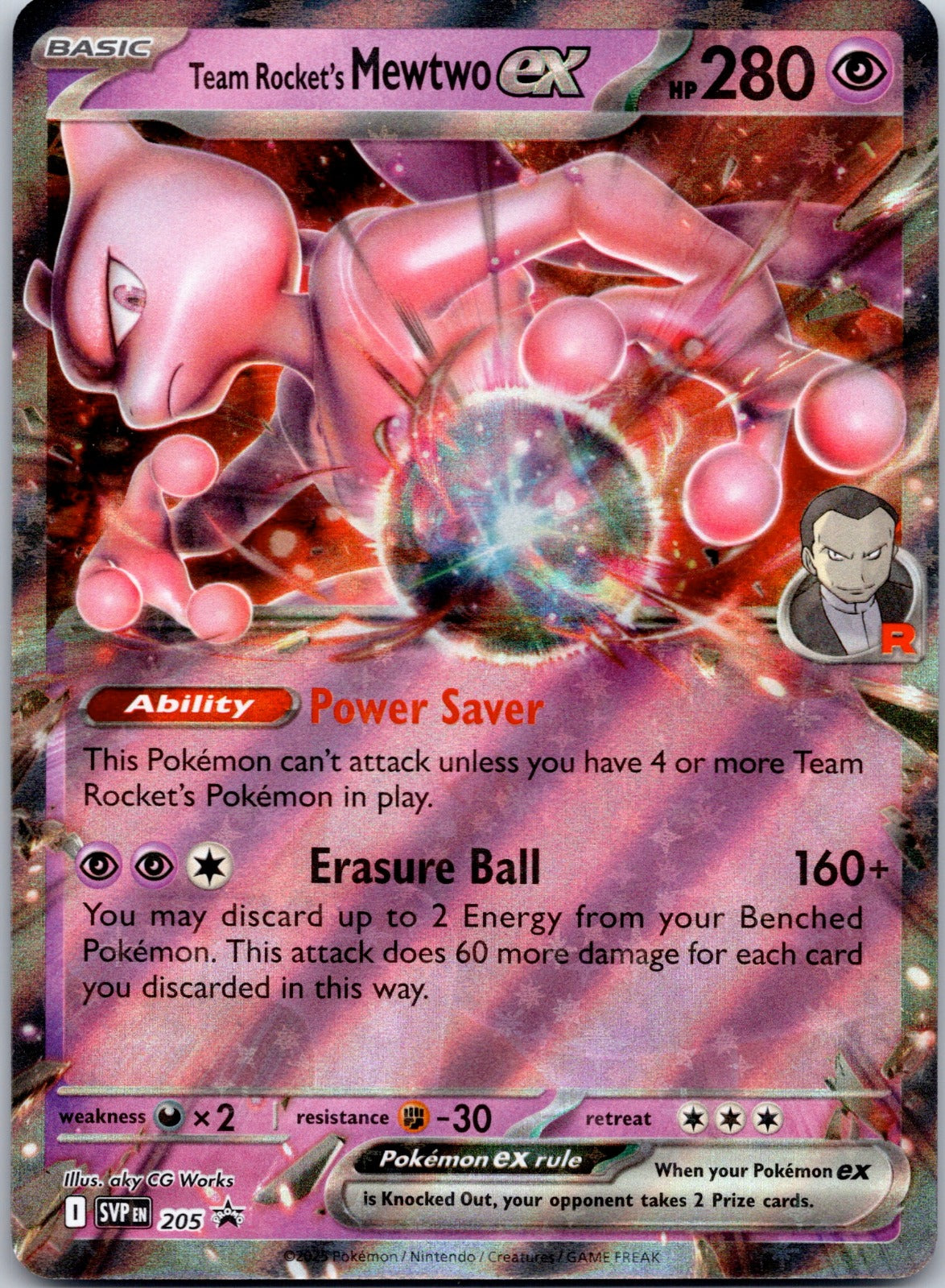 Team Rocket's Mewtwo ex 205 SV: Scarlet & Violet Promo Cards (Tonji Matsuno)