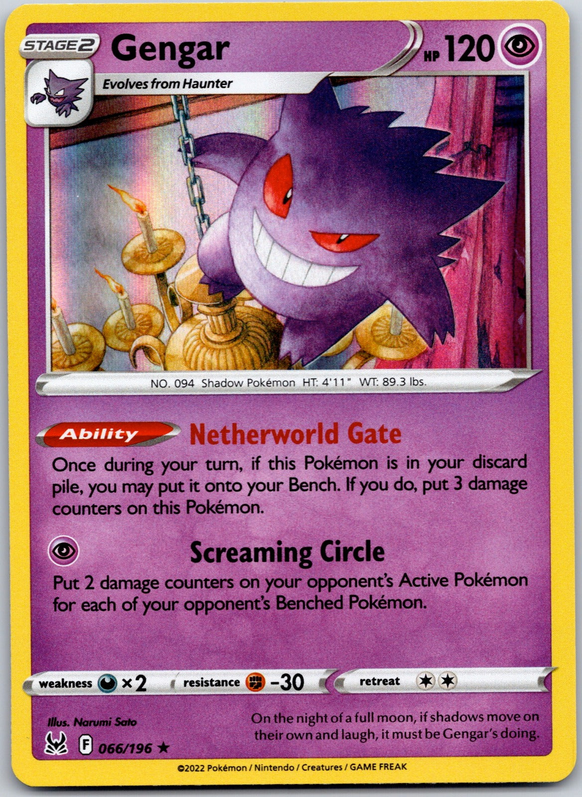 Gengar 066/196 SWSH11: Lost Origin (Narumi Sato)
