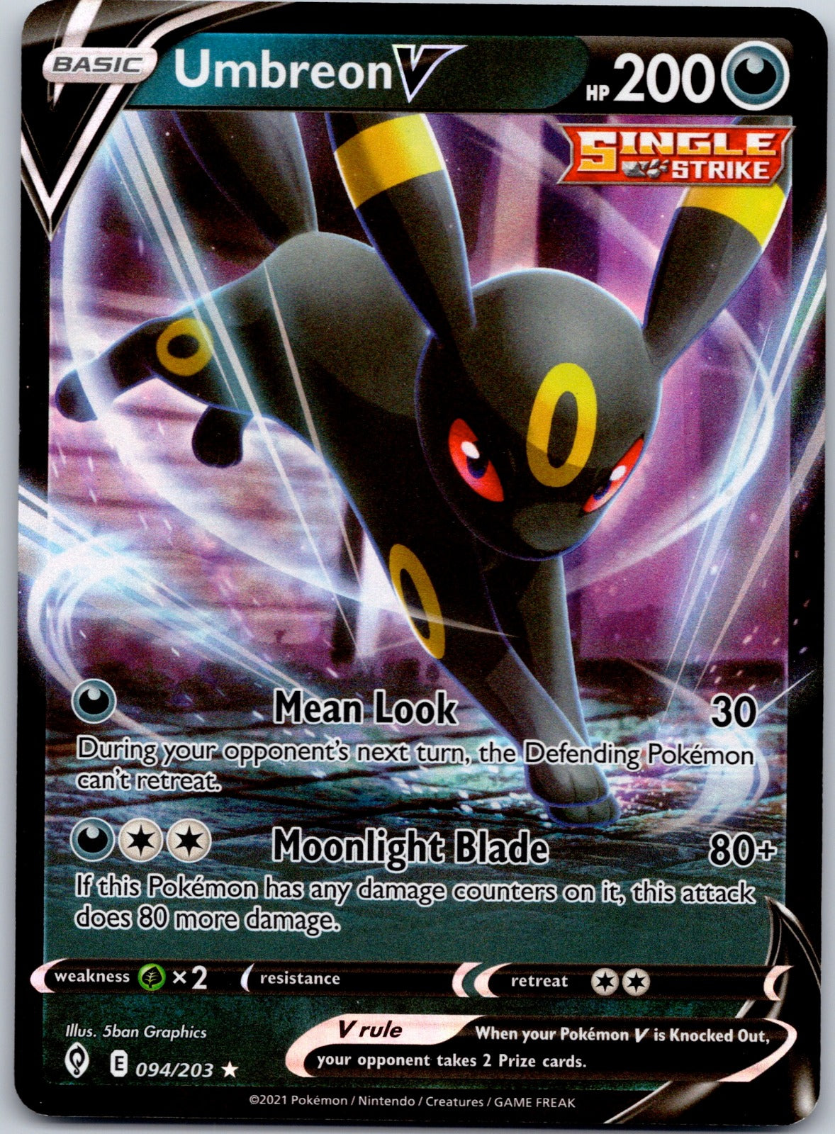 Umbreon V 094/203 SWSH07: Evolving Skies (5ban Graphics)
