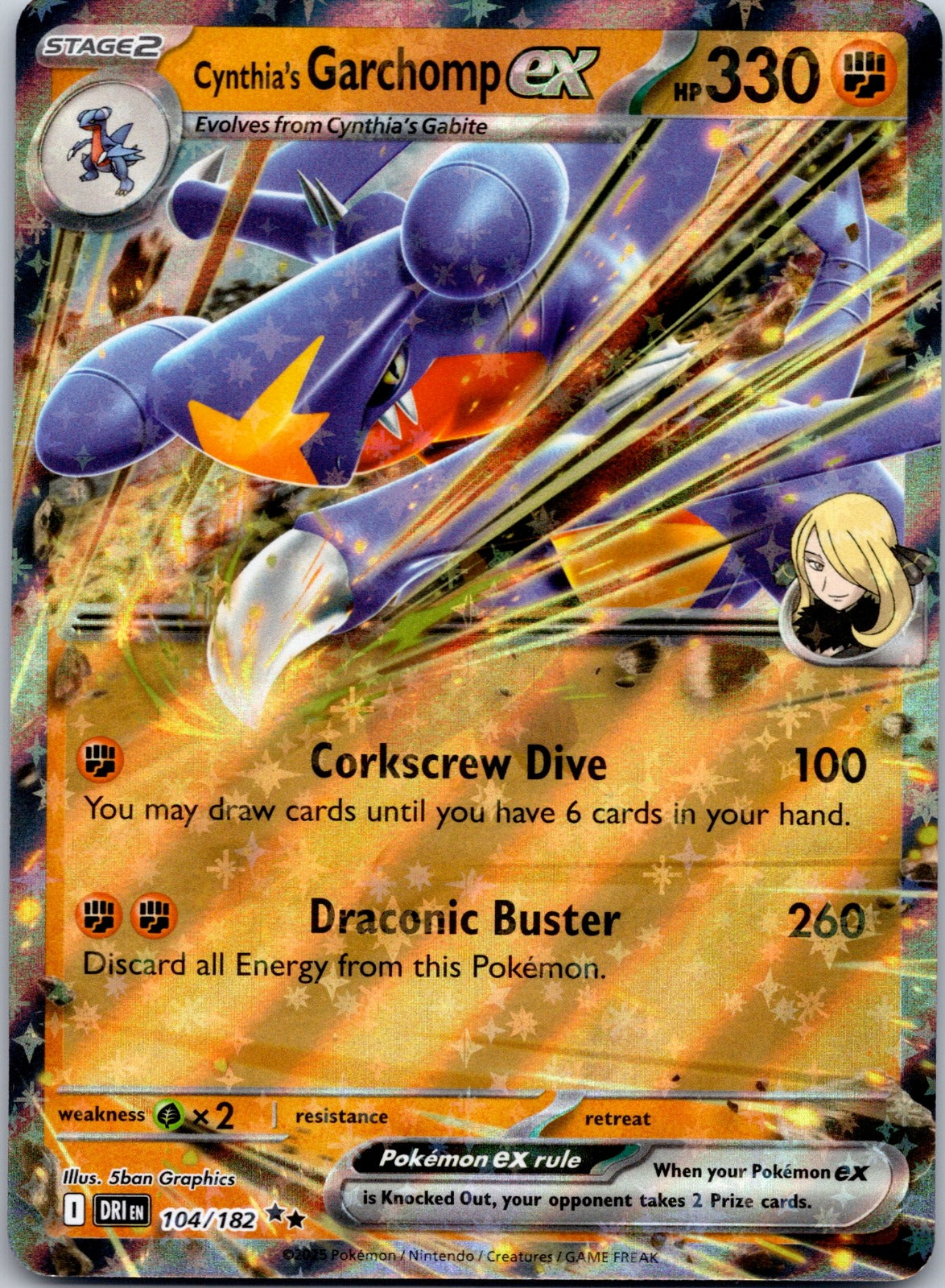 Cynthia's Garchomp ex 104/182 Prize Pack Series Cards (Uta)