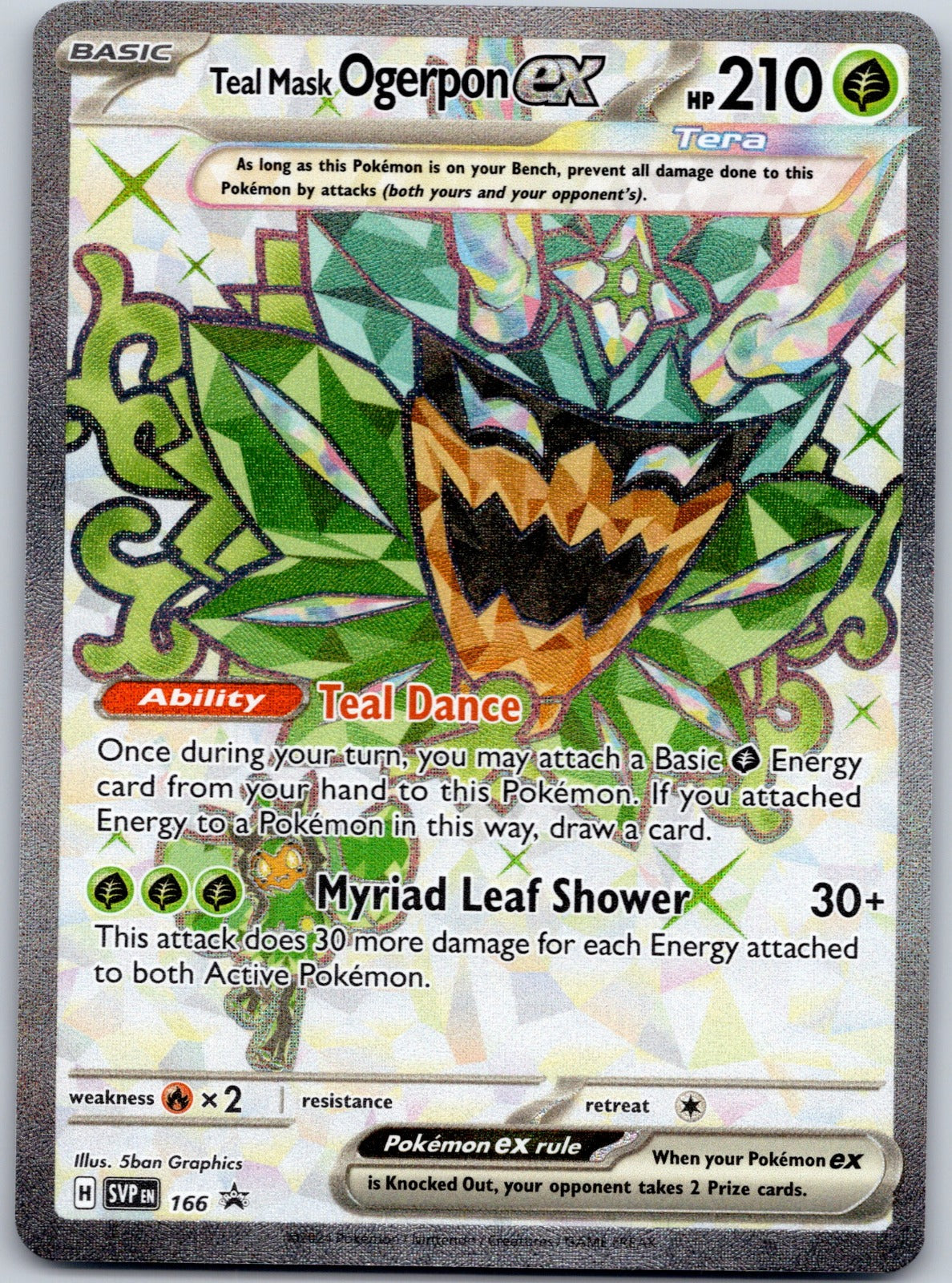 Teal Mask Ogerpon ex 166 SV: Scarlet & Violet Promo Cards (5ban Graphics)