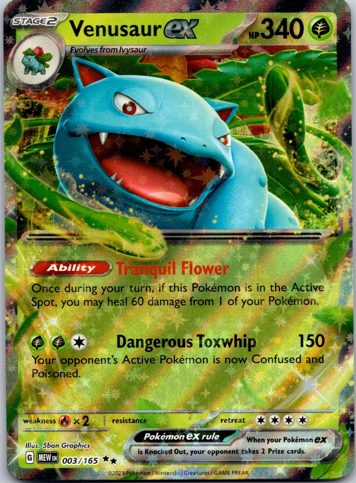Venusaur ex 003/165 SV: Scarlet & Violet 151 (5ban Graphics)