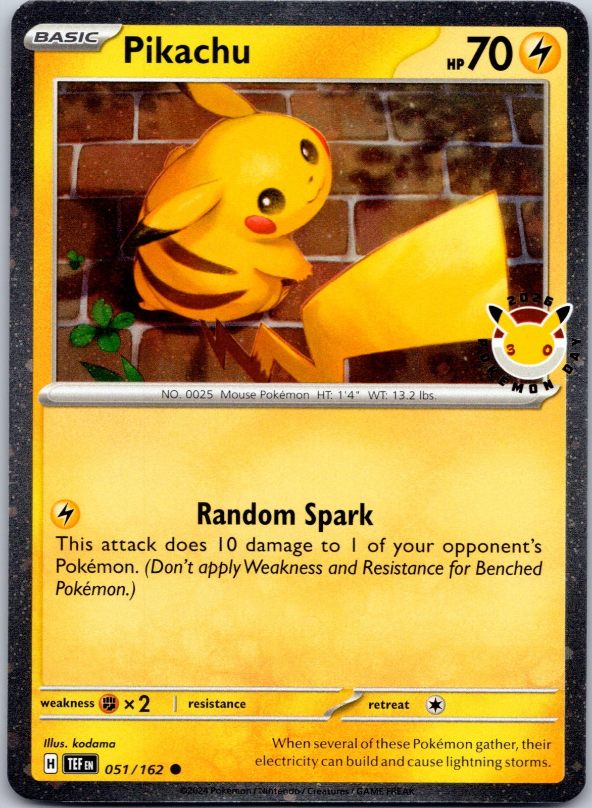 Pikachu (Pokemon Day 2026) 051/162 Miscellaneous Cards & Products (kodama)