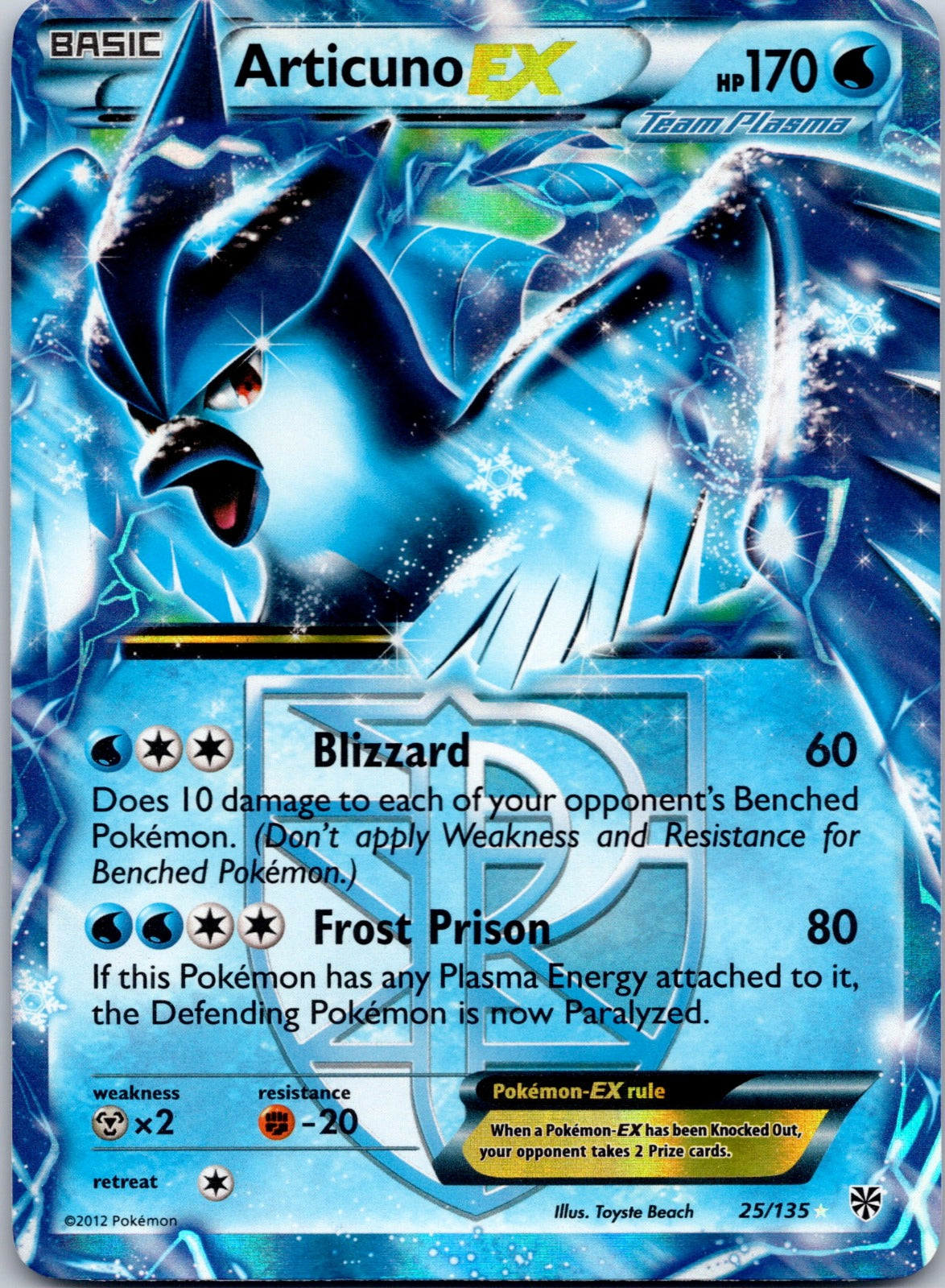 Articuno EX (Team Plasma) 25/135 Plasma Storm (Toyste Beach)
