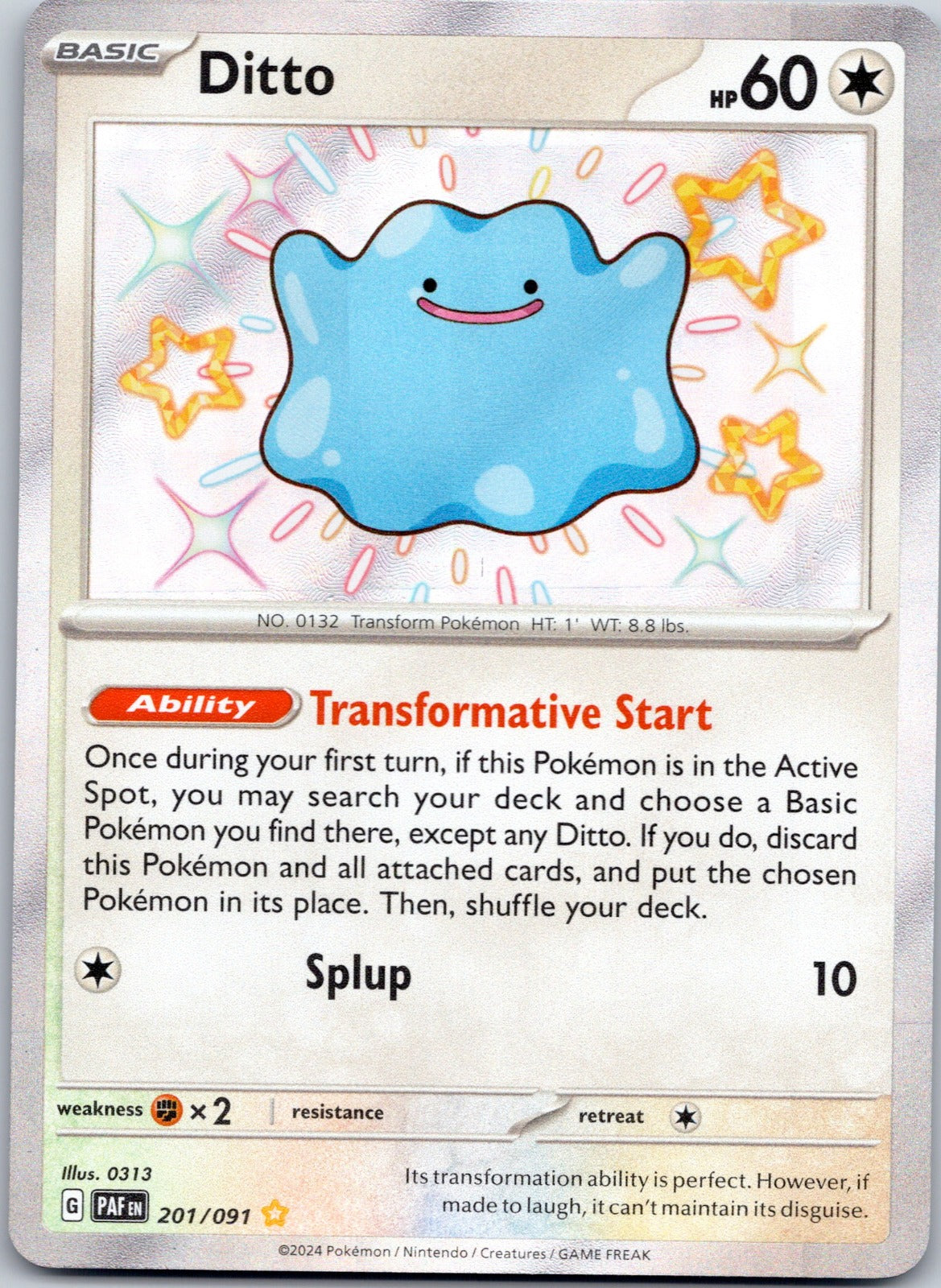 Ditto 201/091 SV: Paldean Fates (0313)