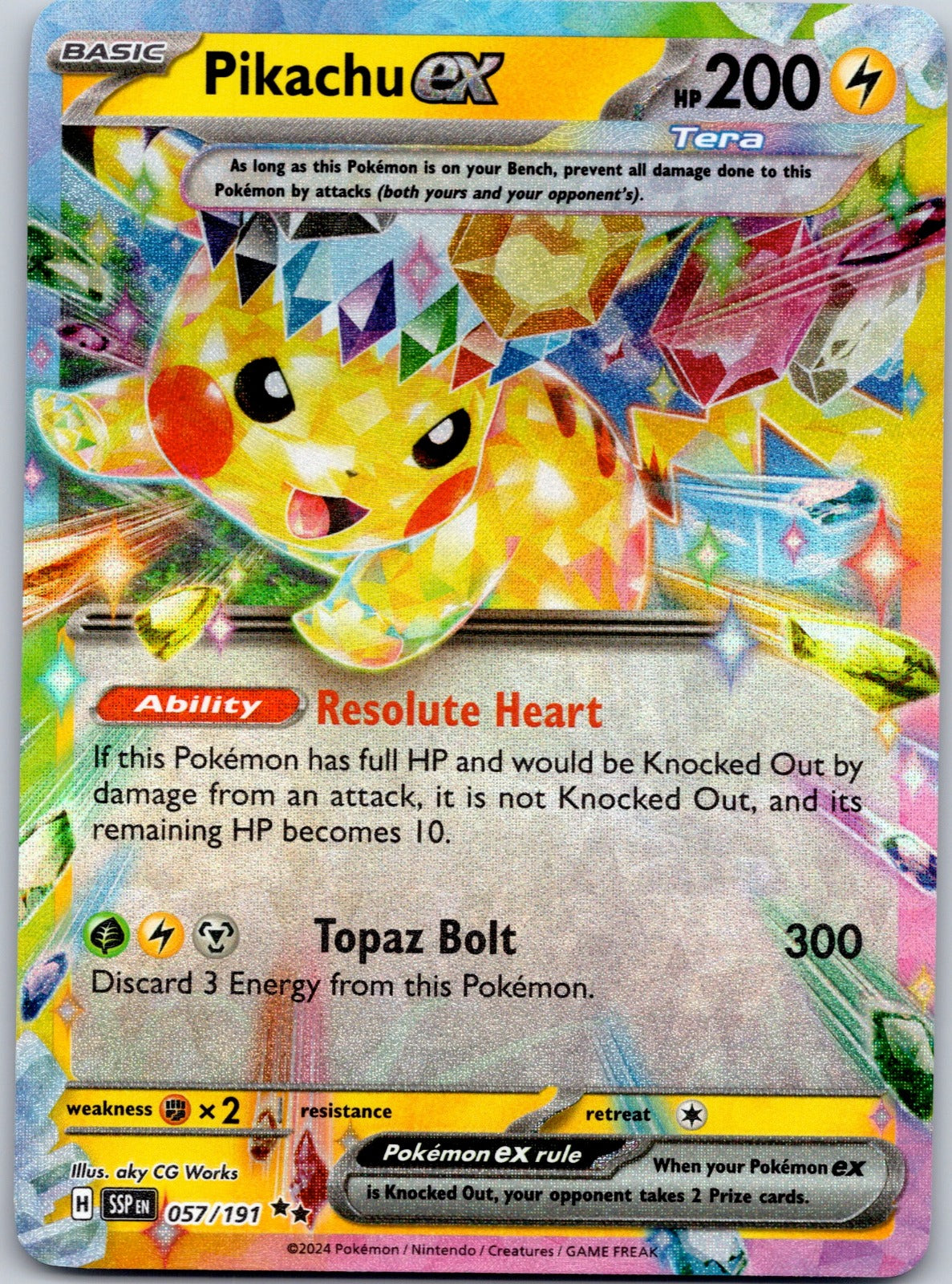 Pikachu ex 057/191 SV08: Surging Sparks (aky CG Works)