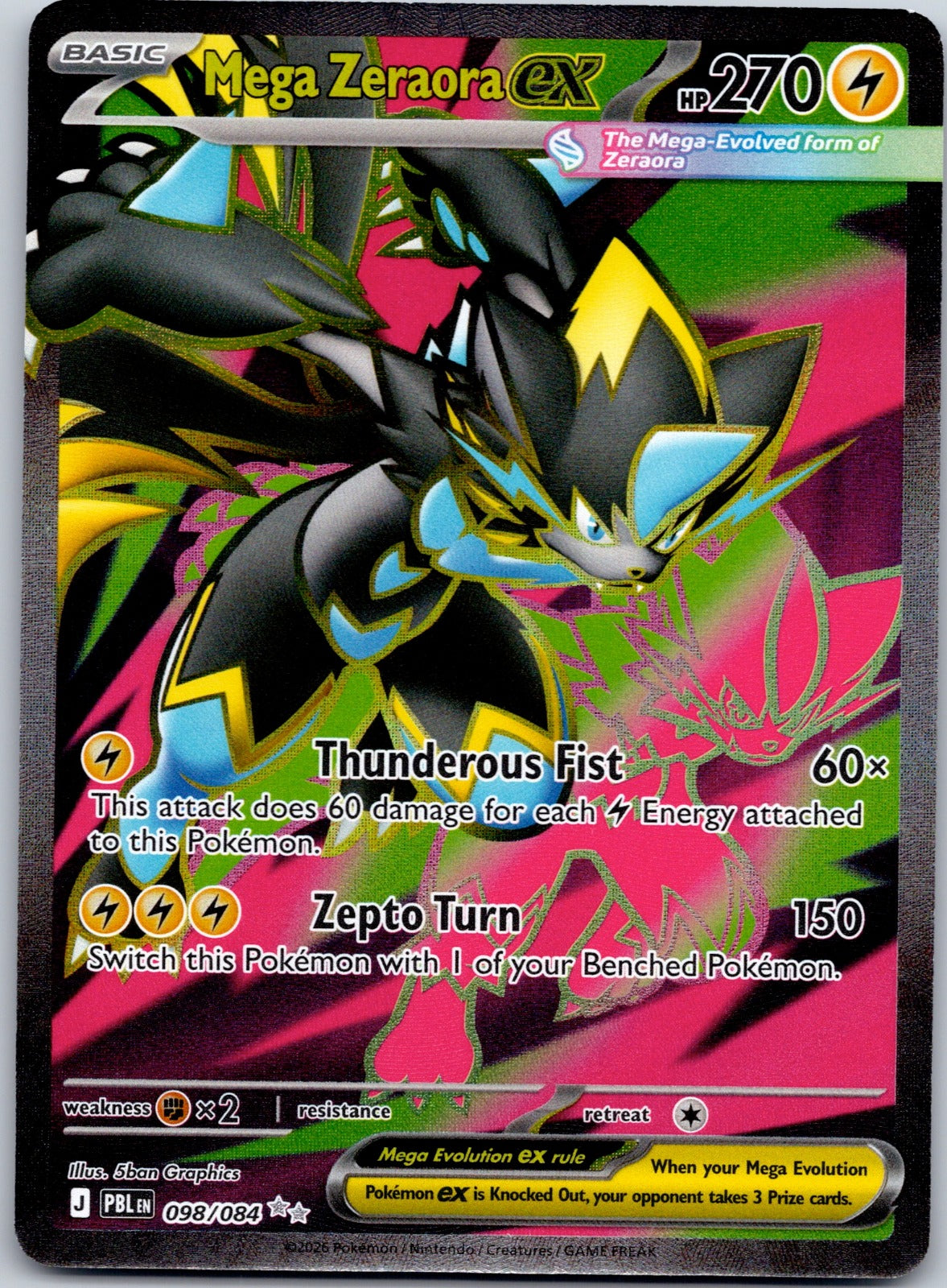 Mega Zeraora ex 098/084 ME05: Pitch Black (5ban Graphics)
