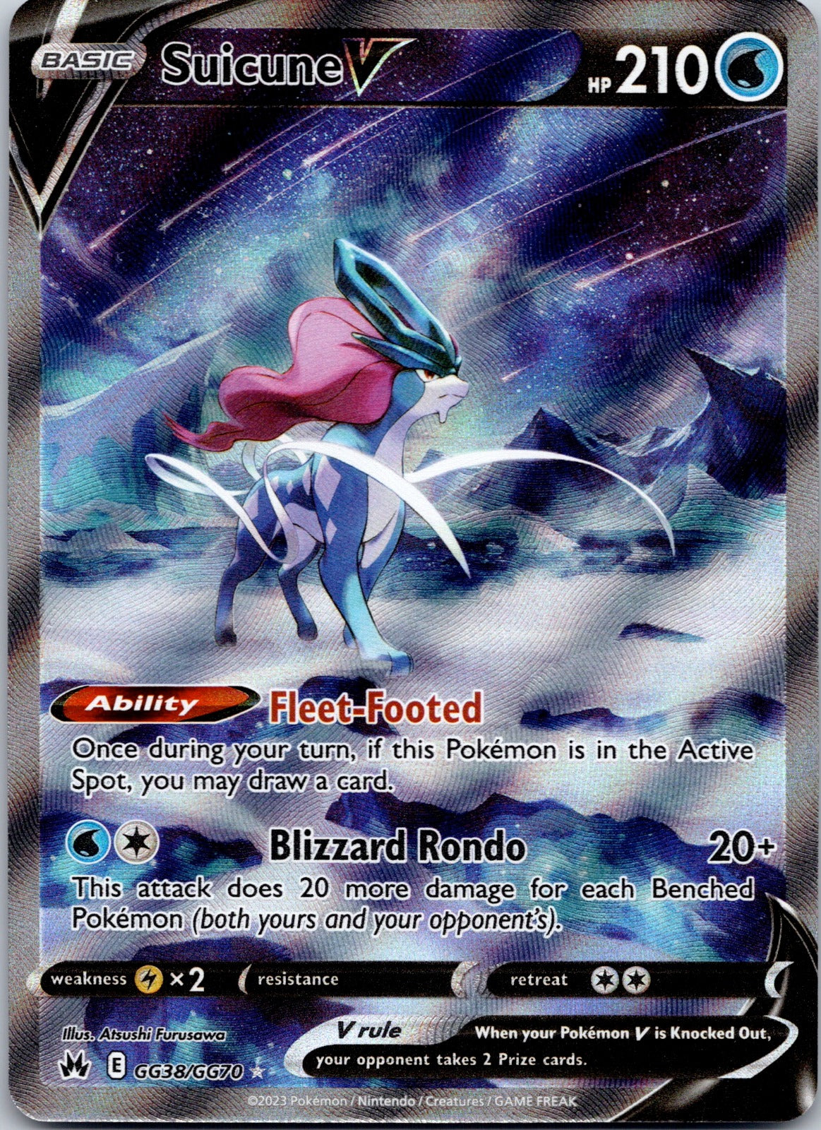 Suicune V GG38/GG70 SWSH: Crown Zenith: Galarian Gallery (Atsushi Furusawa)