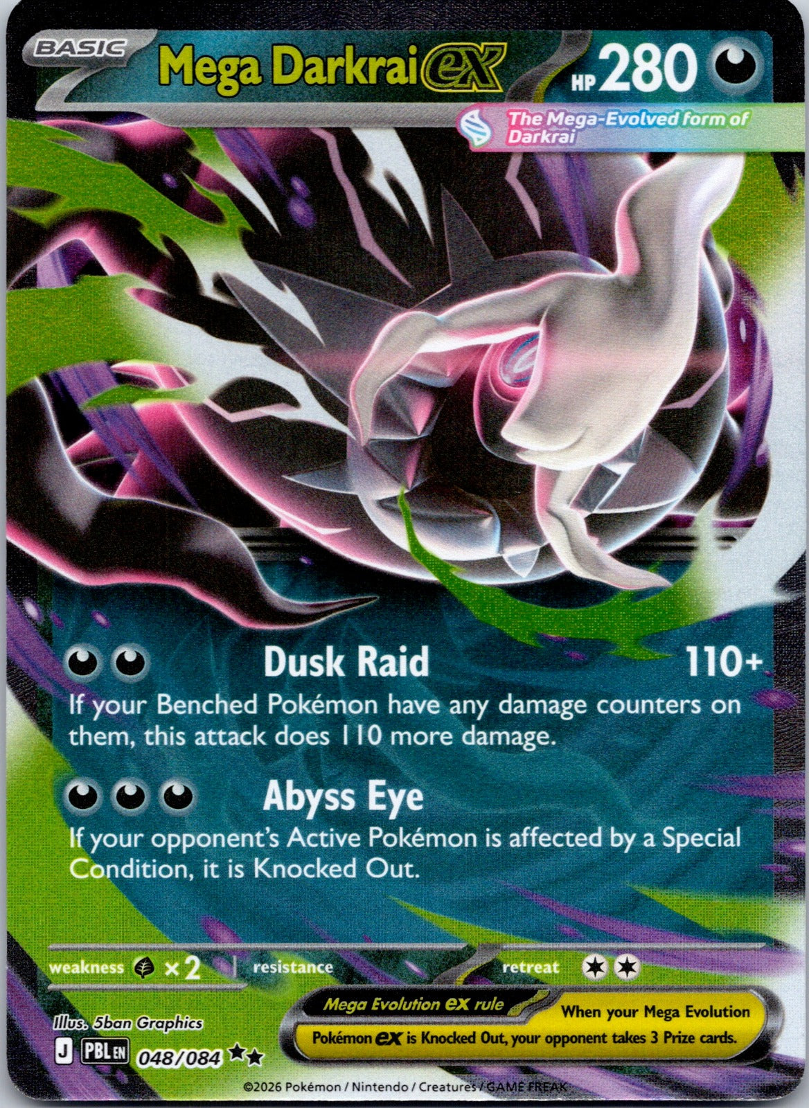 Mega Darkrai ex 048/084 ME05: Pitch Black (5ban Graphics)
