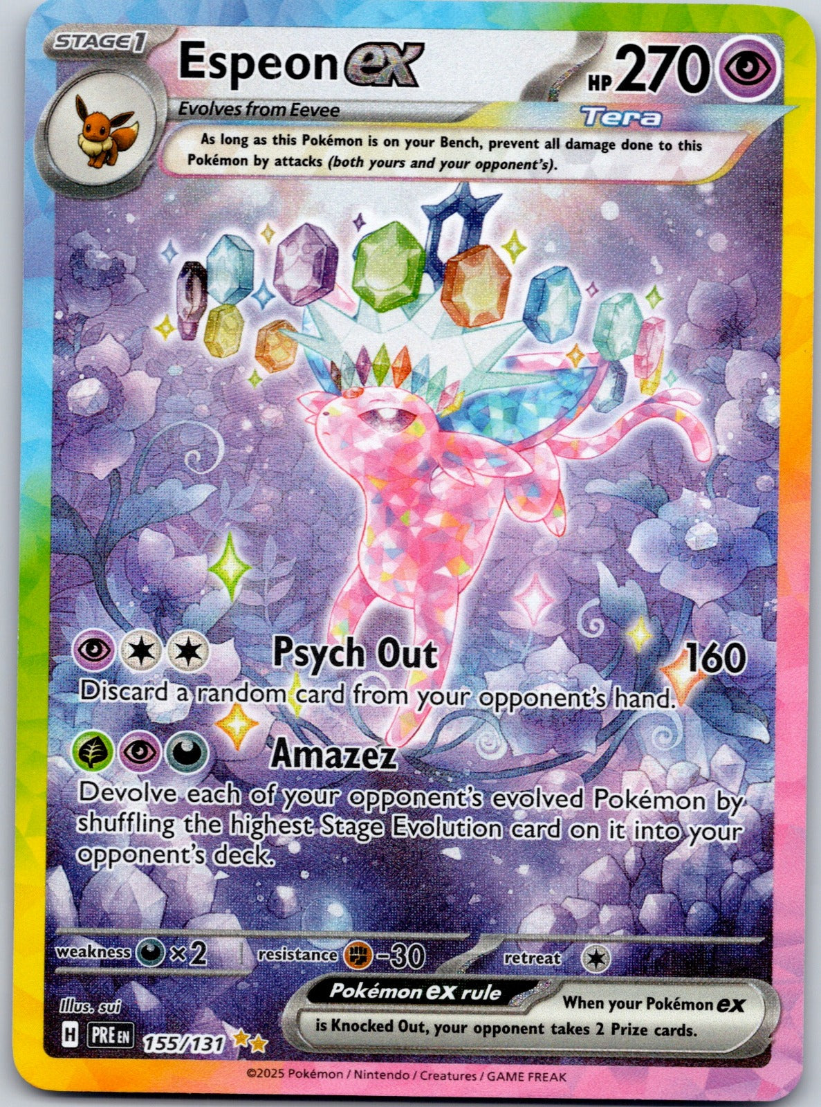 Espeon ex 155/131 SV: Prismatic Evolutions (Sui)