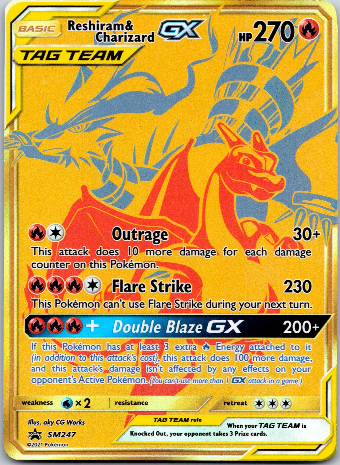 Reshiram & Charizard GX - SM247 SM Promos (aky CG Works)