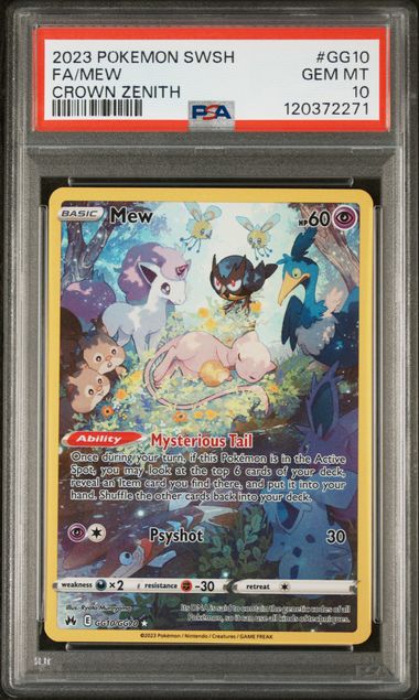Fa/Mew GG10 Pokemon Sword And Shield Crown Zenith PSA 10