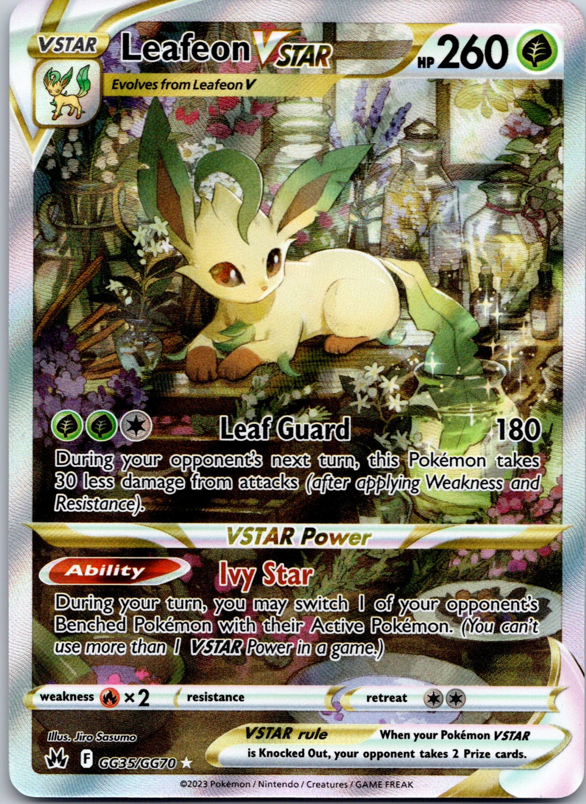 Leafeon VSTAR GG35/GG70 SWSH: Crown Zenith: Galarian Gallery (Jiro Sasumo)