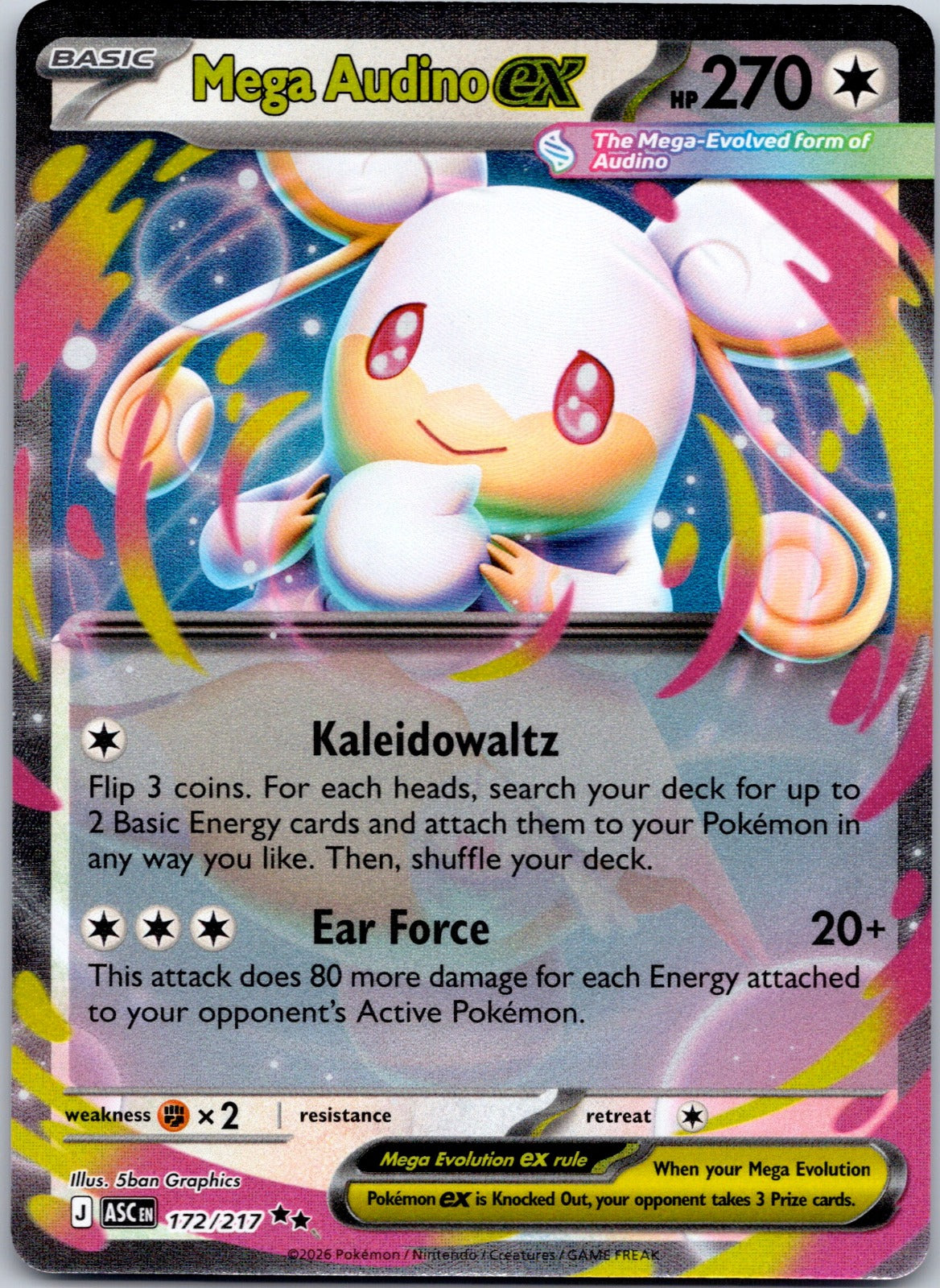 Mega Audino ex 172/217 ME: Ascended Heroes (5ban Graphics)