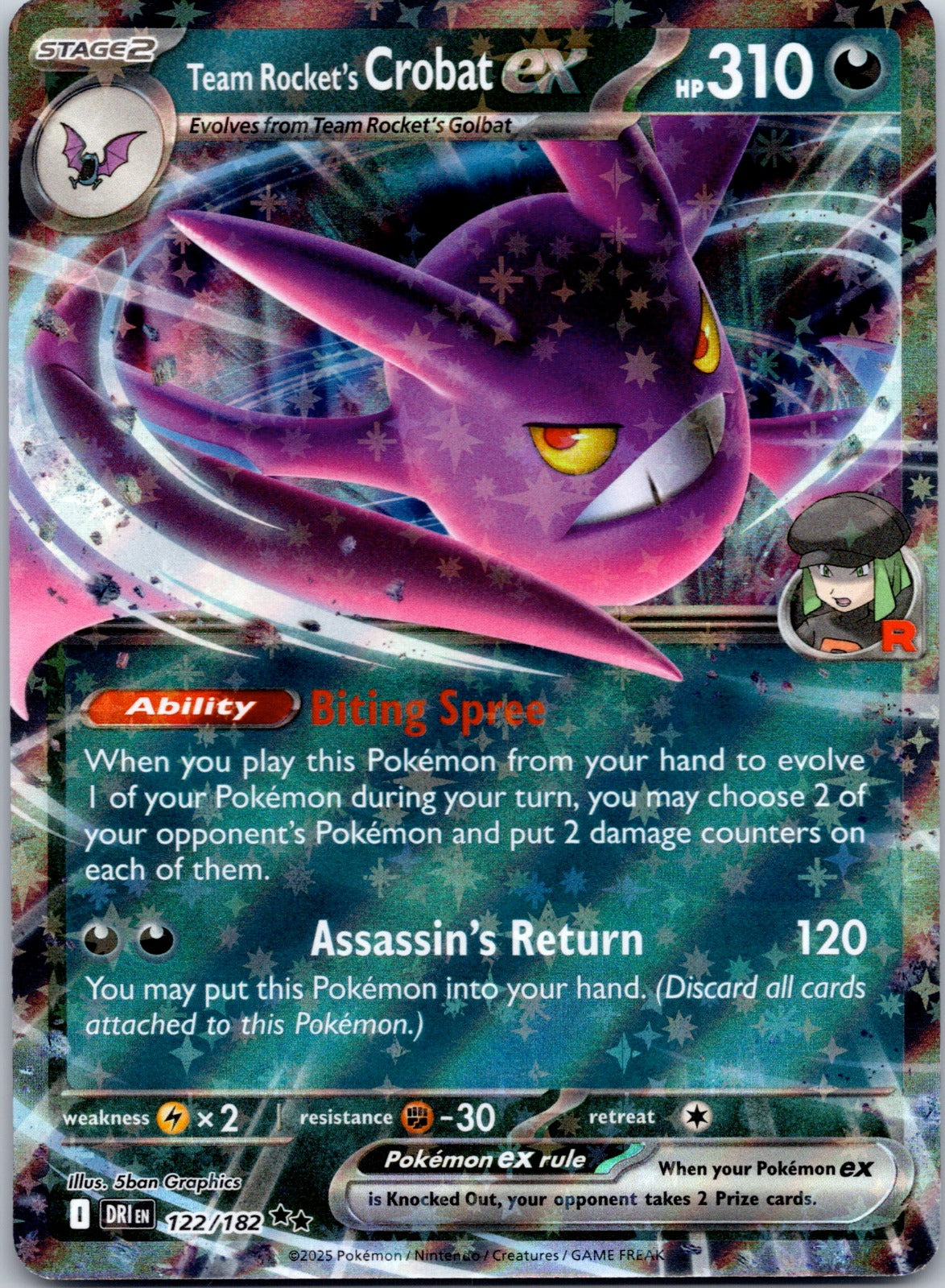 Team Rocket's Crobat ex 122/182 SV10: Destined Rivals (matazo)