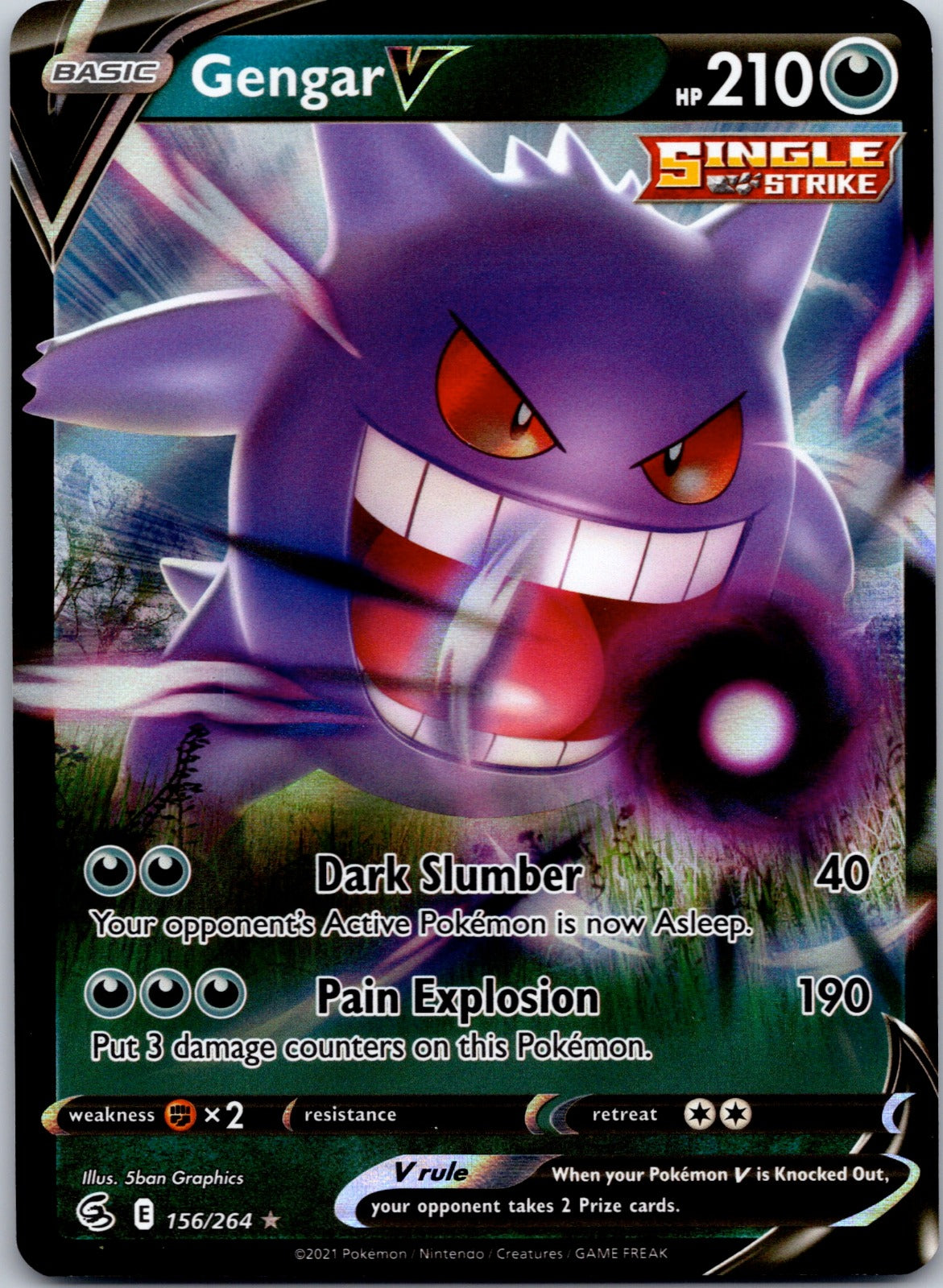 Gengar V 156/264 SWSH08: Fusion Strike (5ban Graphics)