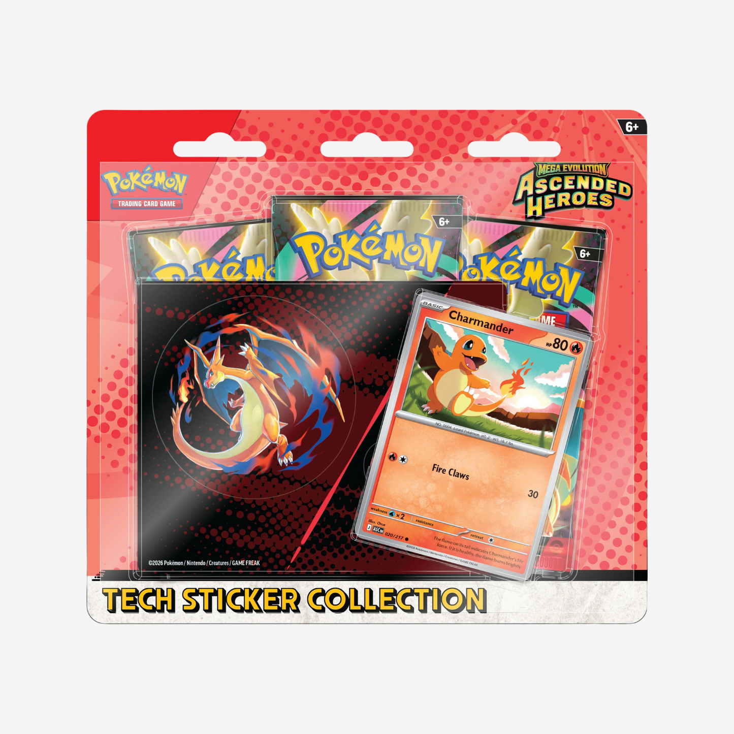 Pokemon TCG: Mega Evolution-Ascended Heroes 3-Pack Blister Charmander
