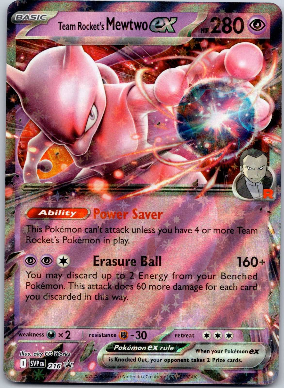 Team Rocket's Mewtwo ex - 216 SV: Scarlet & Violet Promo Cards (Tonji Matsuno)