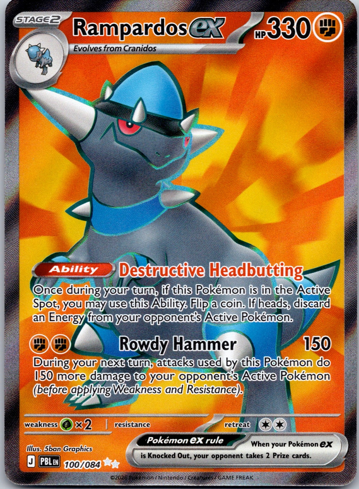 Rampardos ex 100/084 ME05: Pitch Black (5ban Graphics)