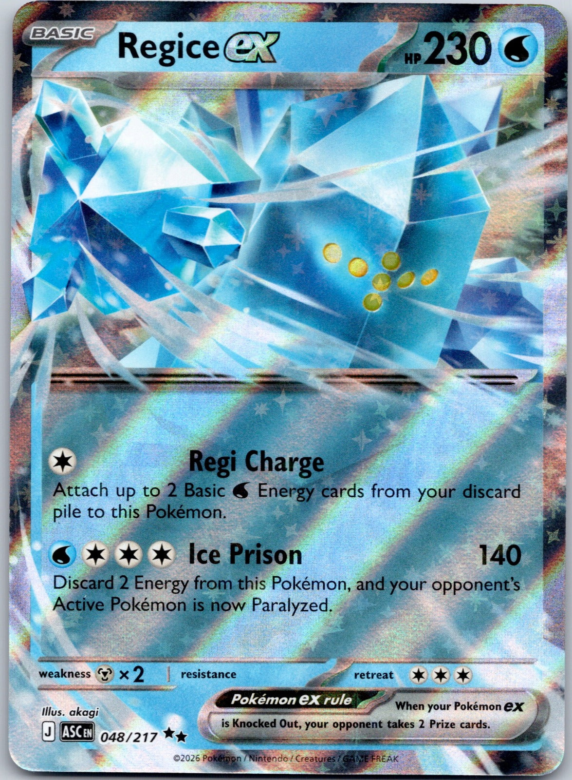 Regice ex 048/217 ME: Ascended Heroes (akagi)