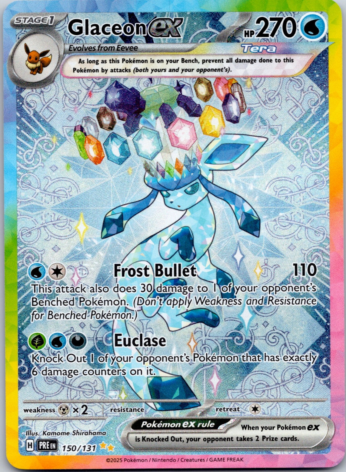 Glaceon ex 150/131 SV: Prismatic Evolutions (Kamome Shirahama)