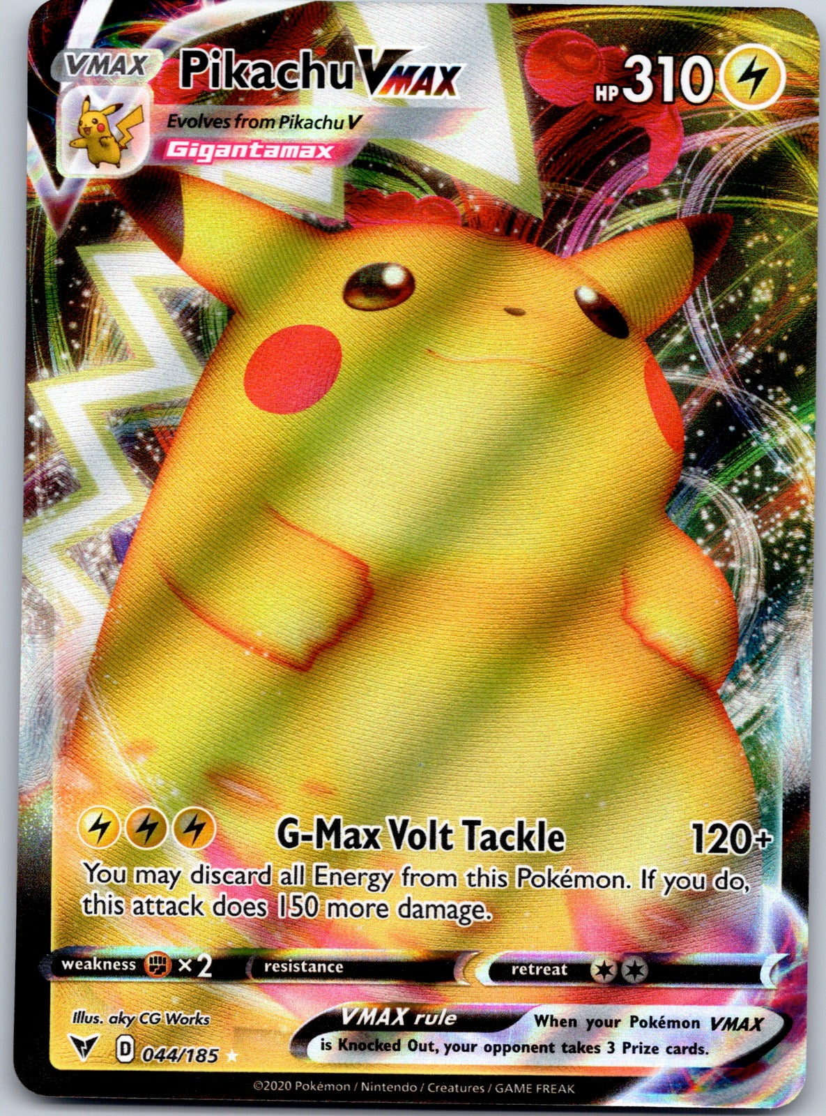Pikachu VMAX 044/185 SWSH04: Vivid Voltage (aky CG Works)