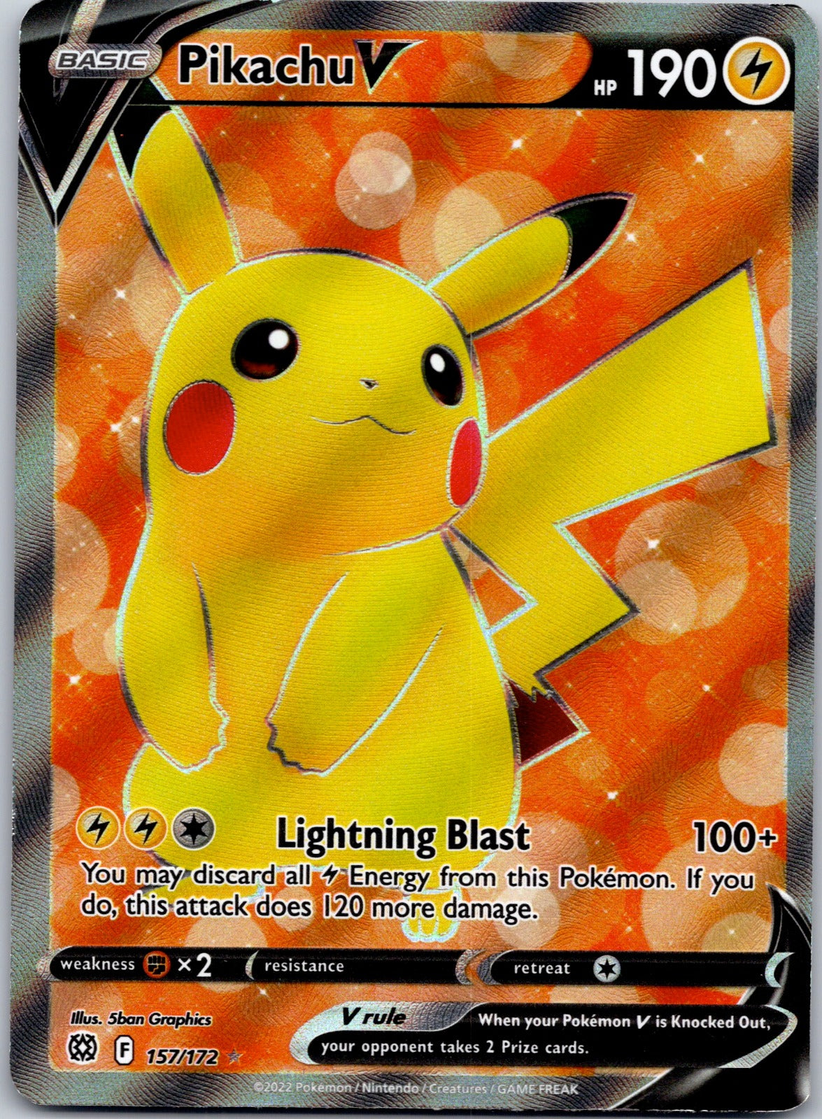 Pikachu V (Full Art) 157/172 SWSH09: Brilliant Stars (5ban Graphics)