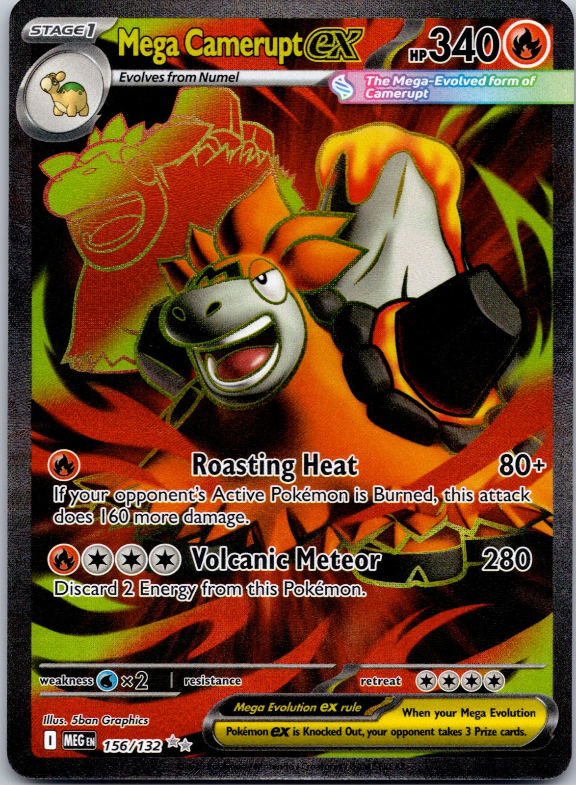 Mega Camerupt ex 156/132 ME01: Mega Evolution (5ban Graphics)