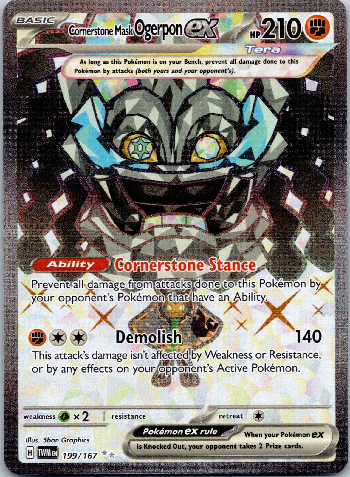Cornerstone Mask Ogerpon ex 199/167 SV06: Twilight Masquerade (5ban Graphics)