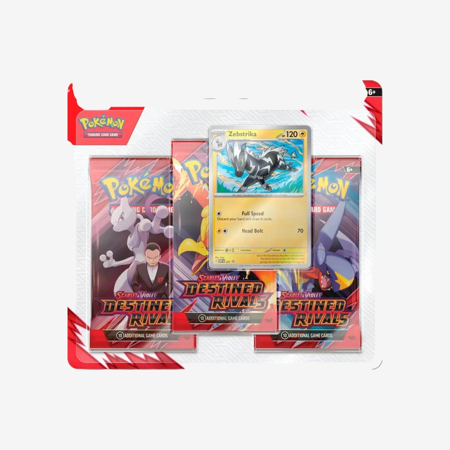 Pokemon TCG: Scarlet & Violet-Destined Rivals 3-Pack Blister Zebstrika